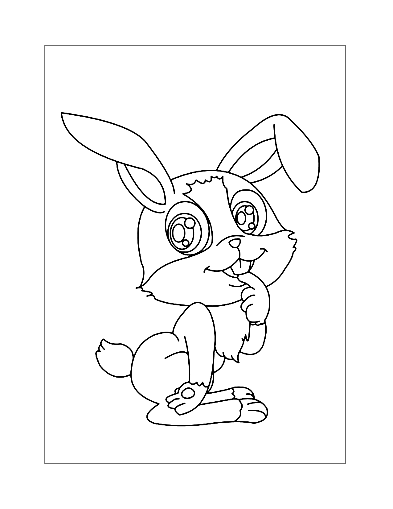 Rabbit With Eye Highlights Coloring Page