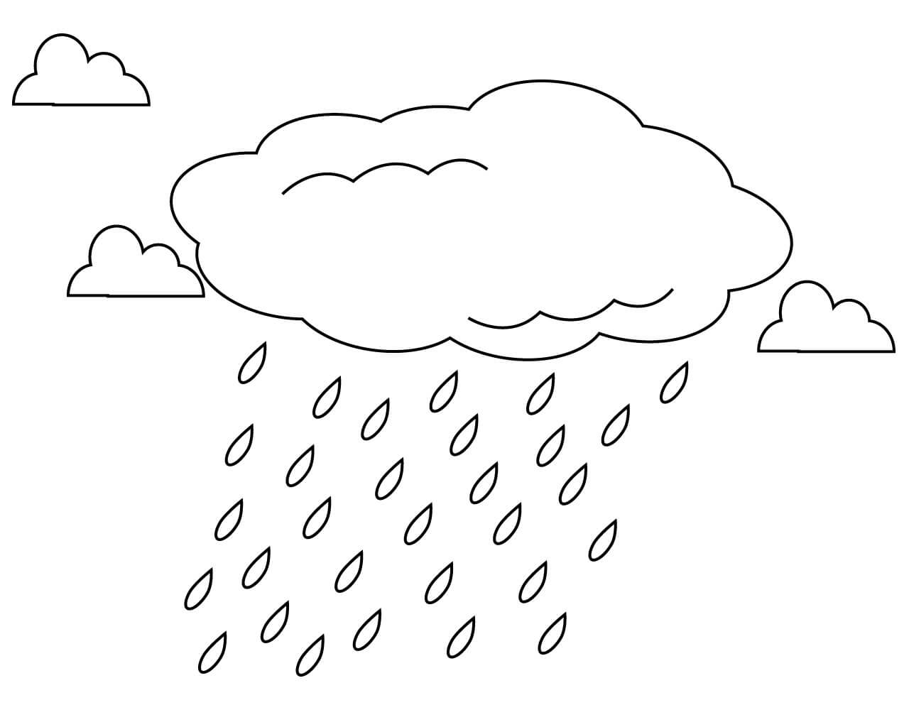 Rain Cloud Printable Coloring Page