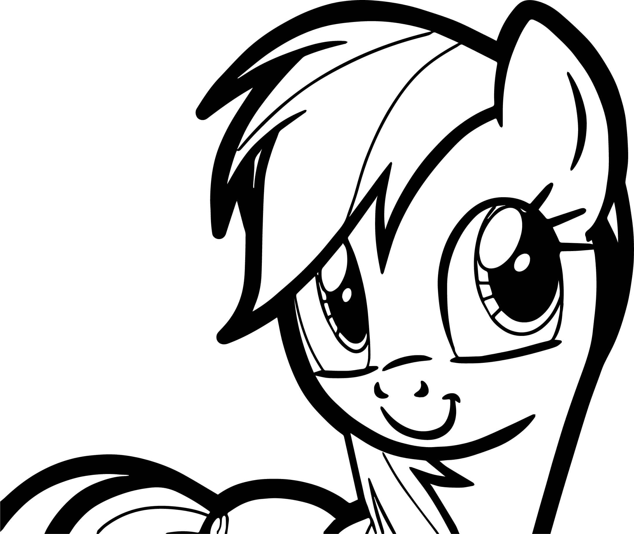 Rainbow Dash Face Coloring Pages