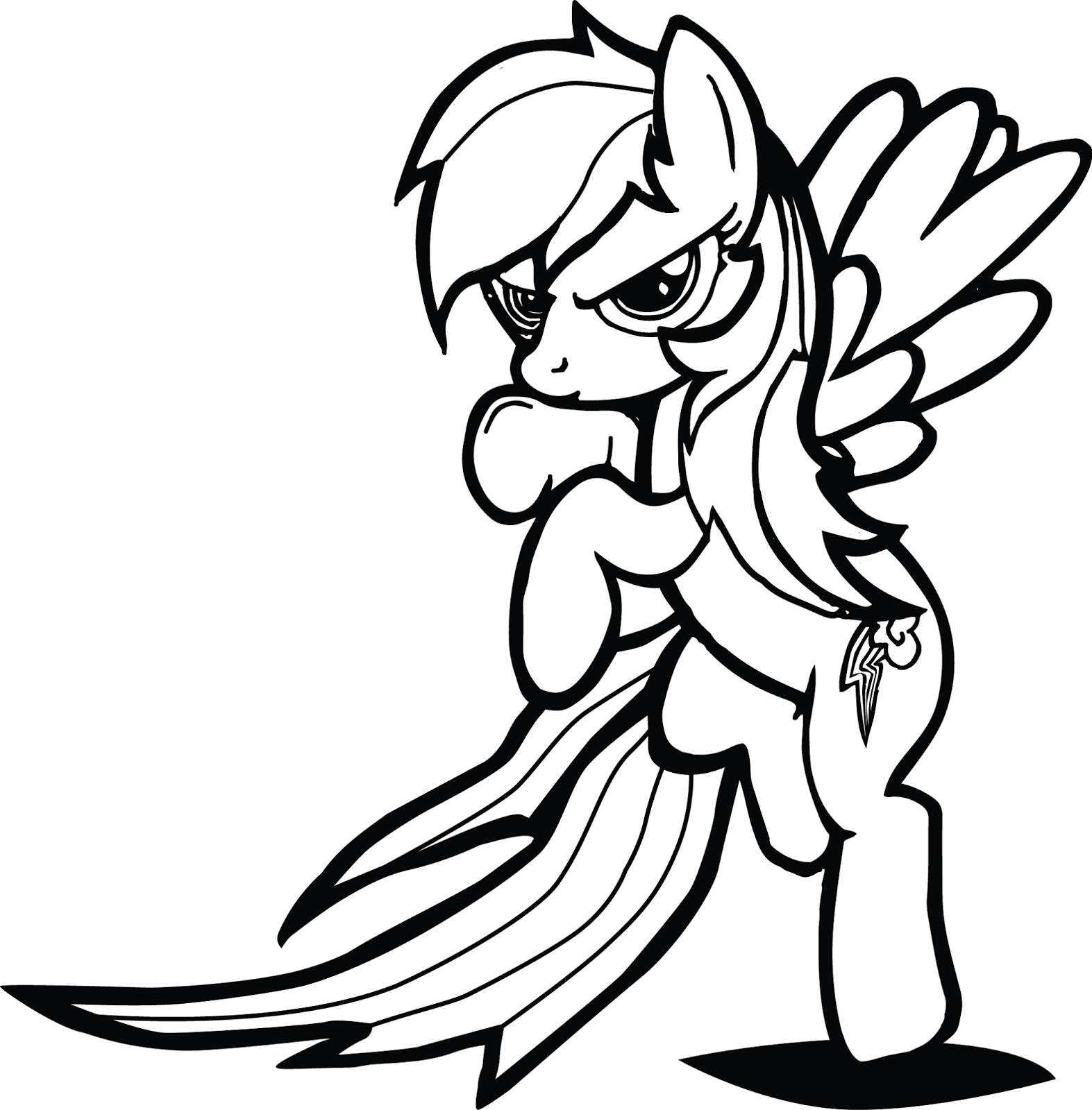 Rainbow Dash Fights MLP Coloring Pages