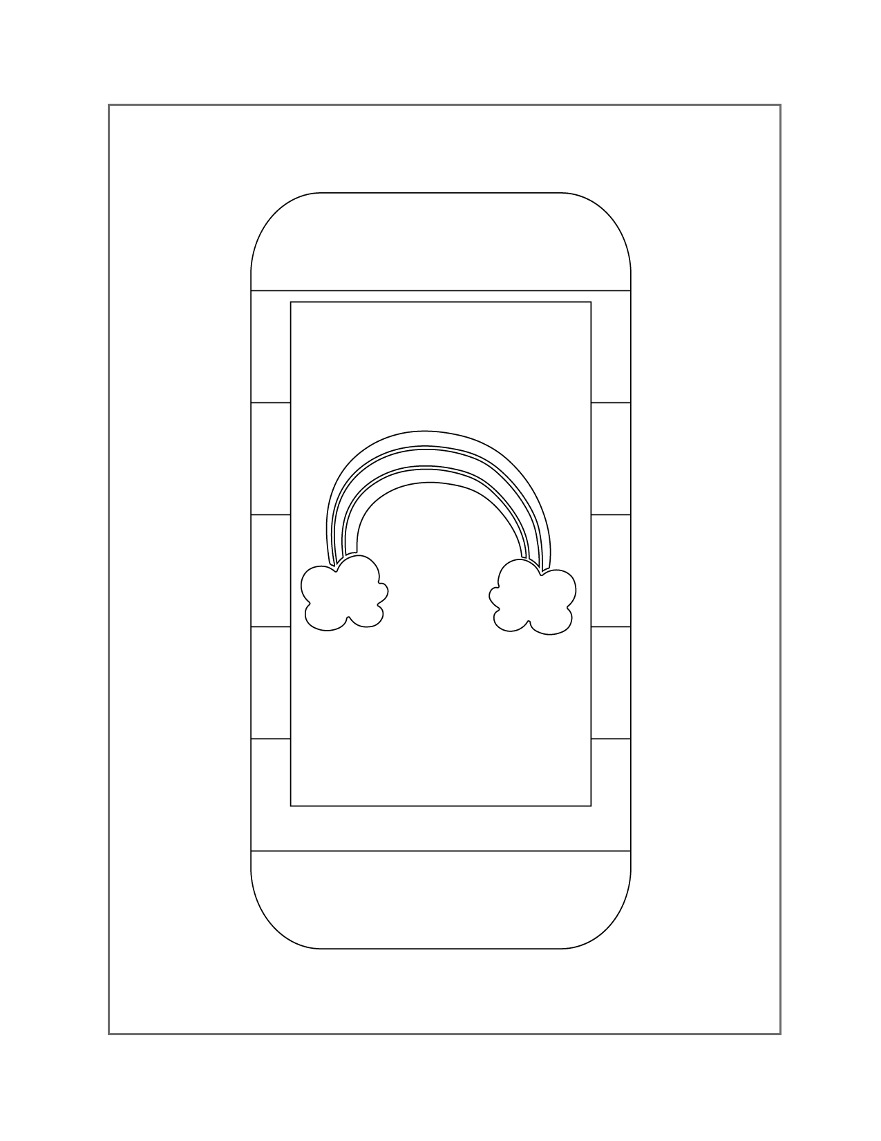 Rainbow Phone Case Coloring Page