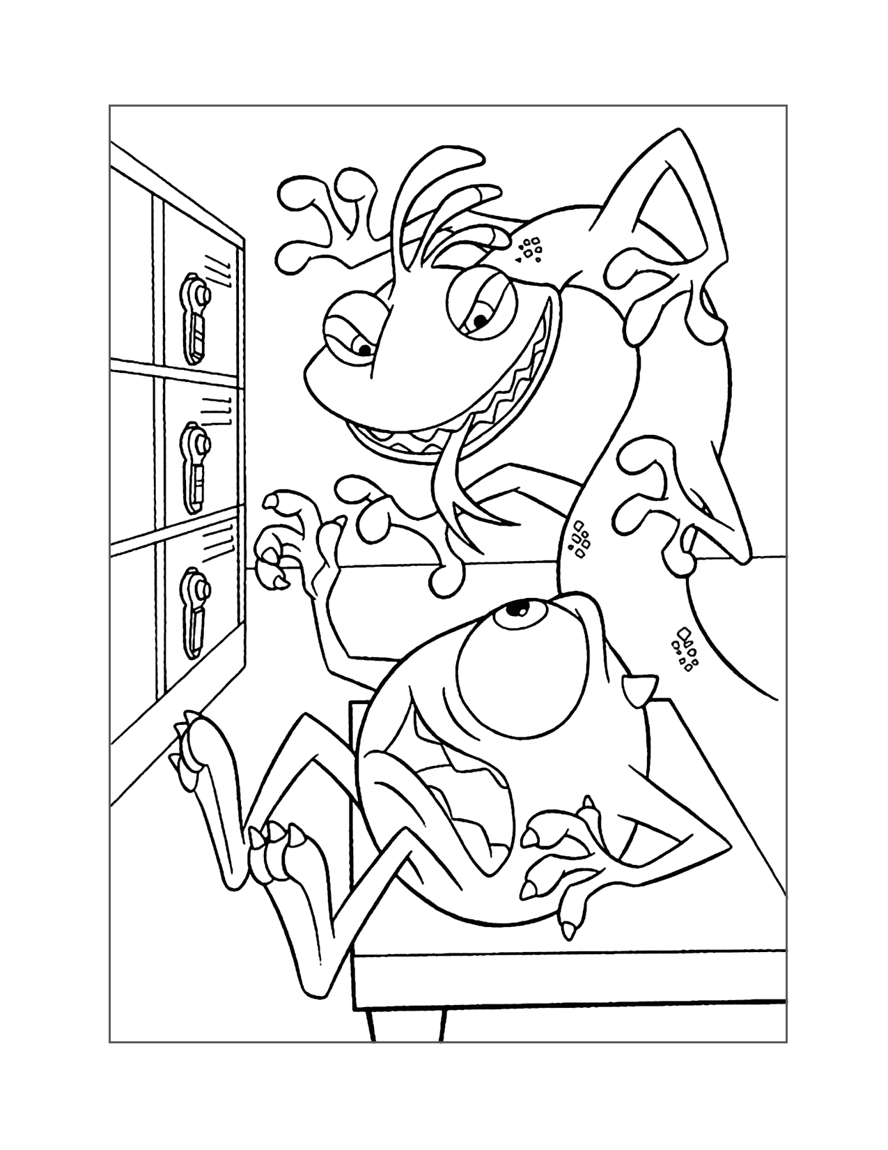 Randall Chases Mike Monsters Inc Coloring Page