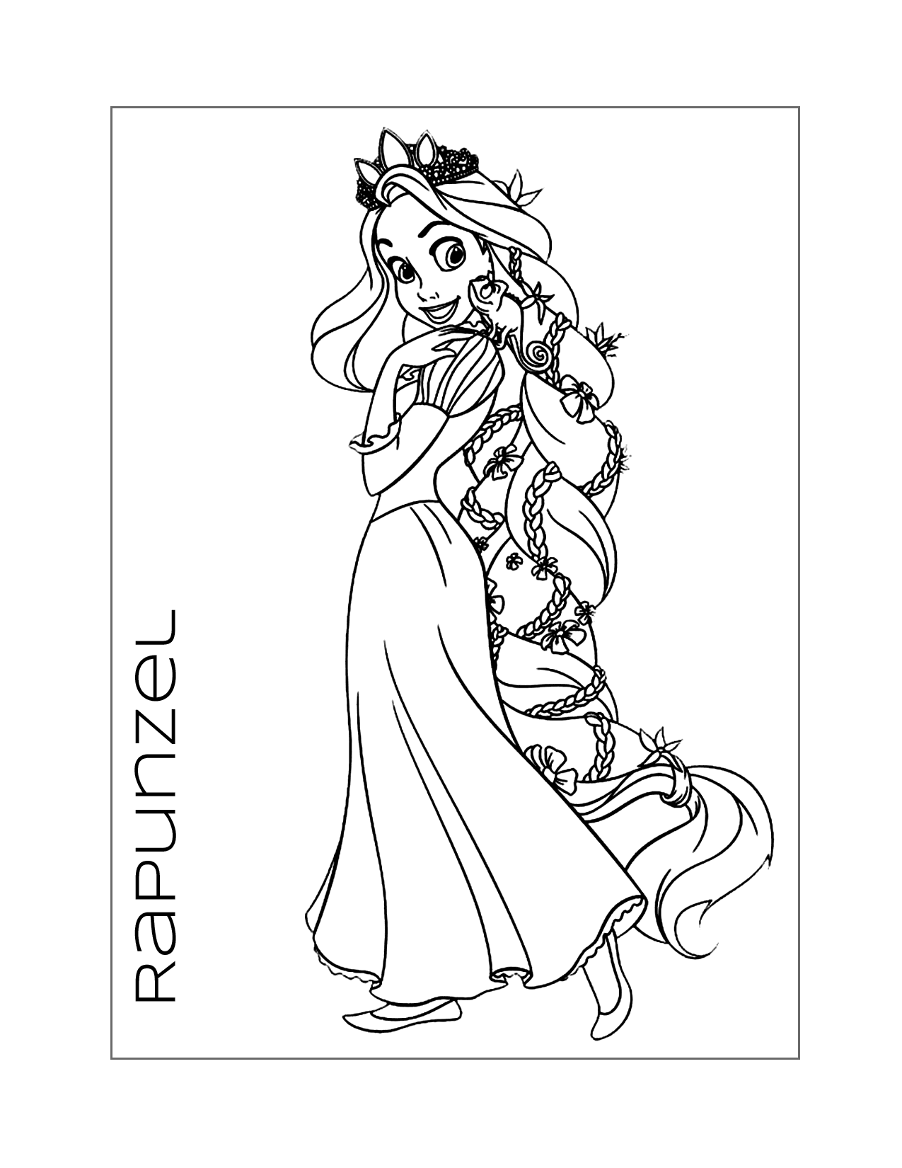 Rapunzel Braided Hair Coloring Page