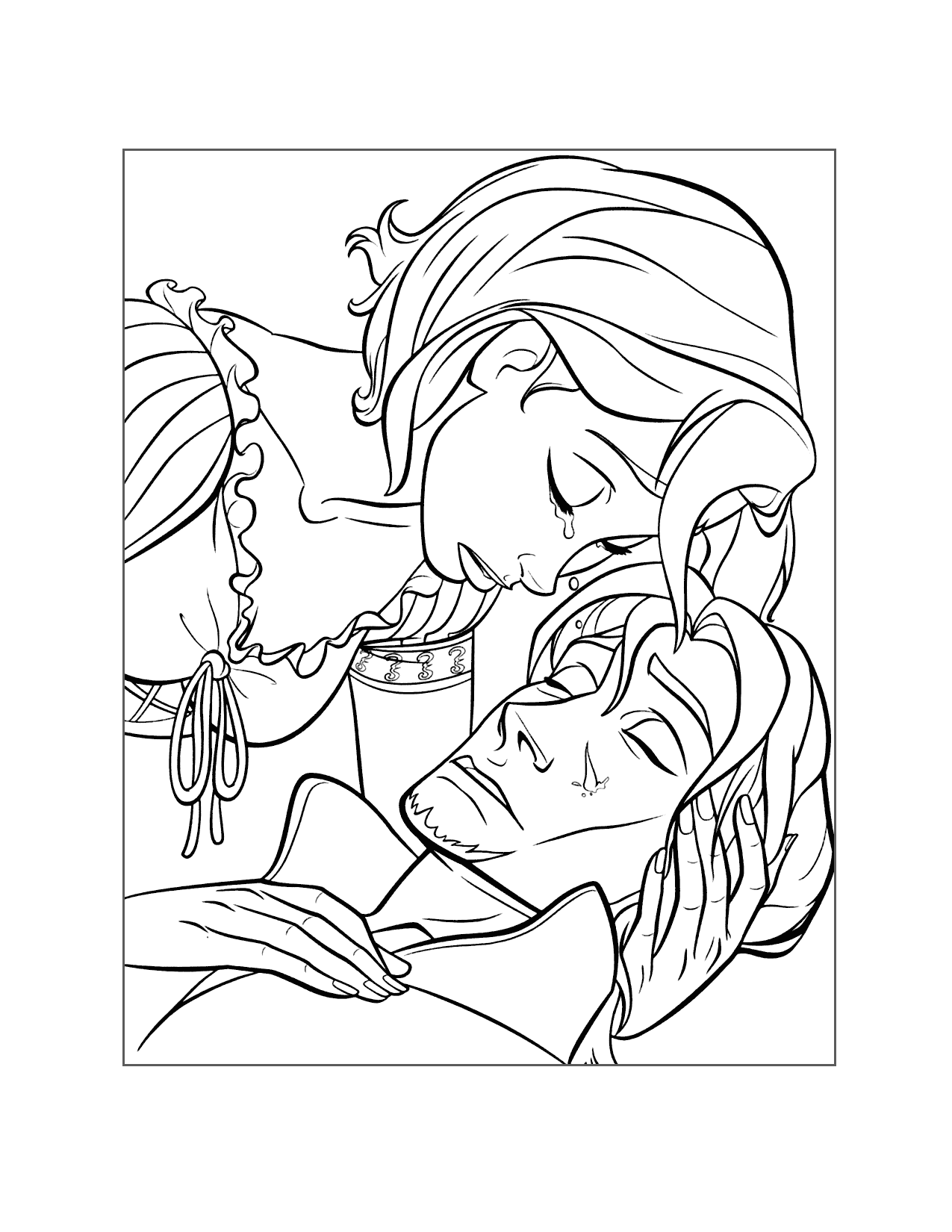 Rapunzel Helps Flynn Coloring Page