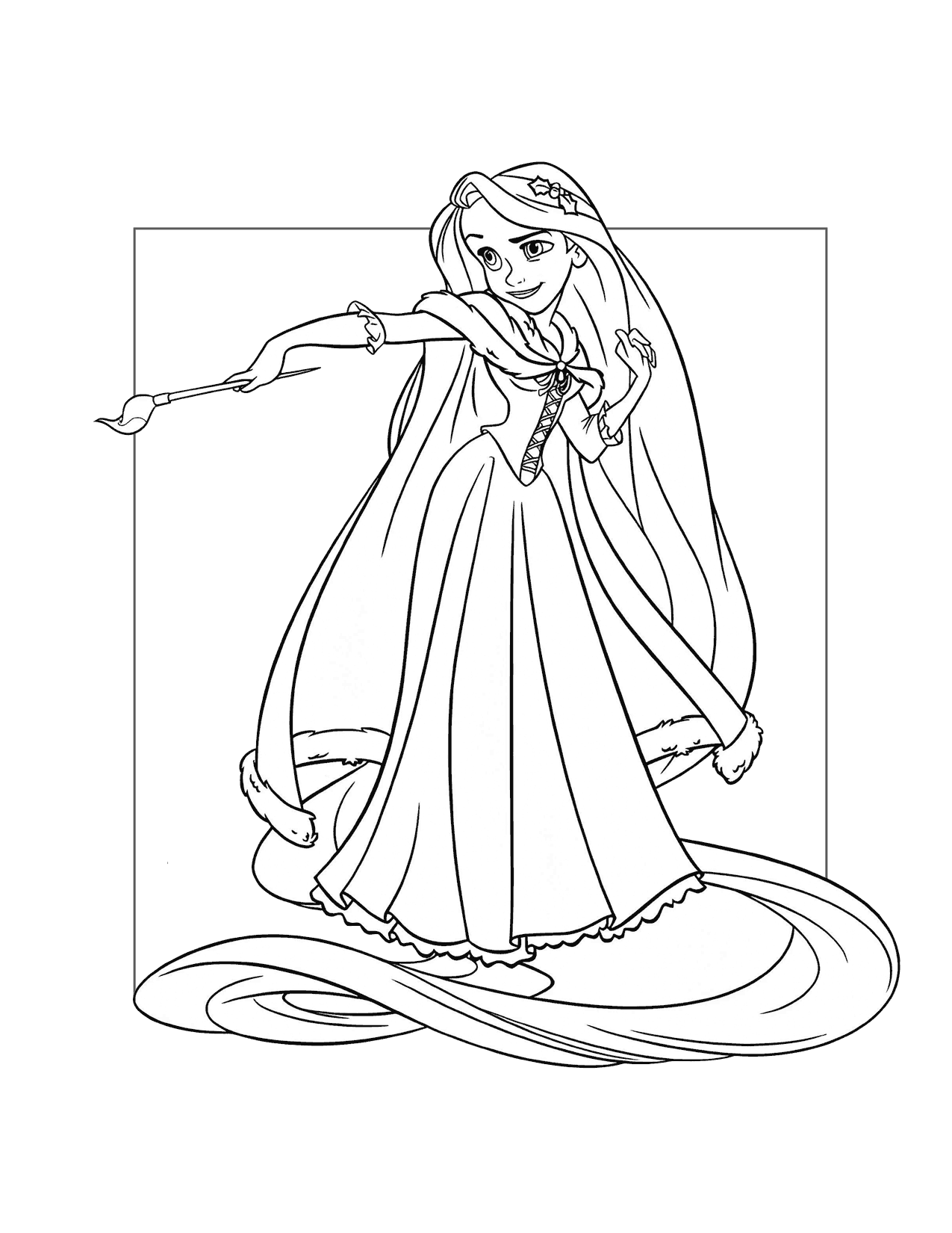 Rapunzel Painting Tangled Coloring Page