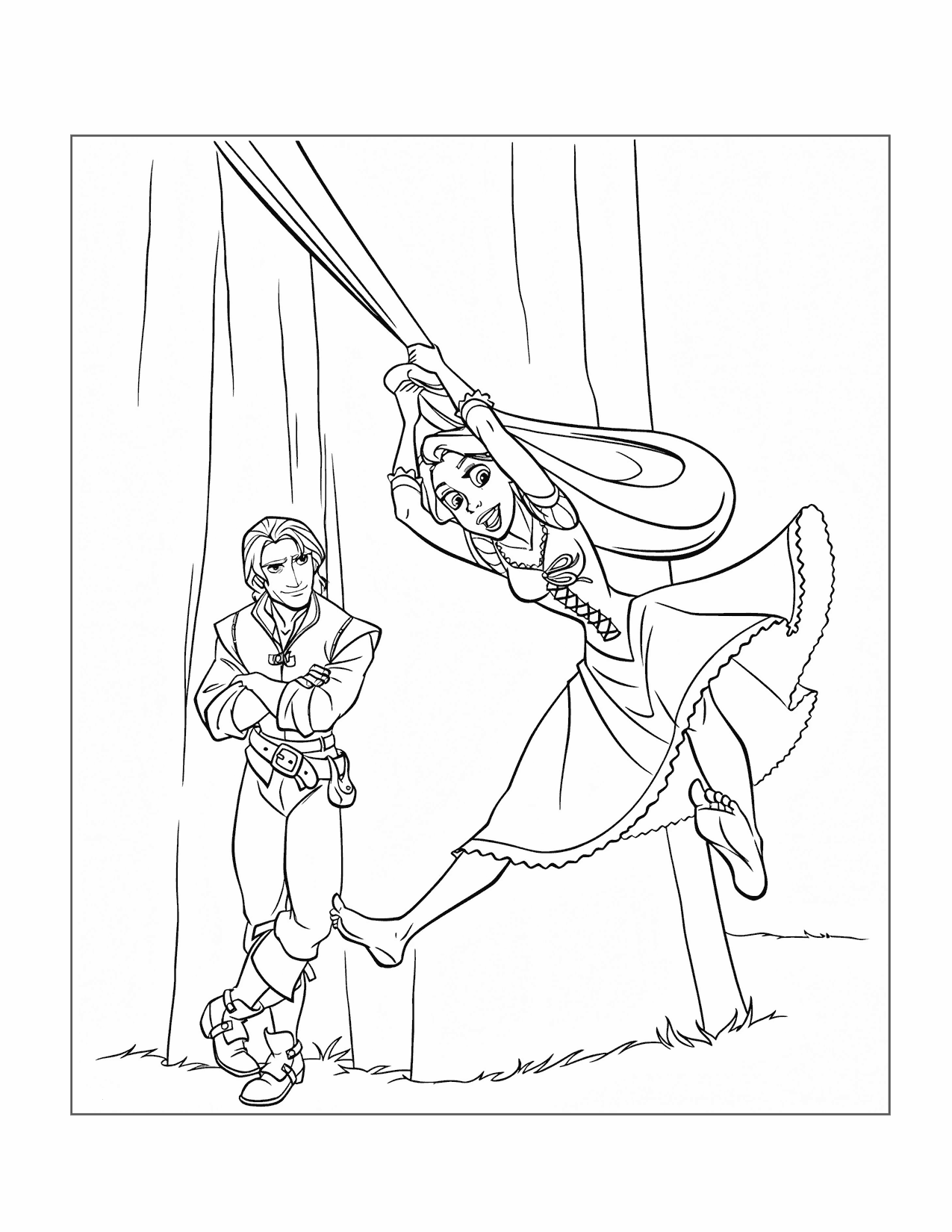 Rapunzel Is Free Coloring Page
