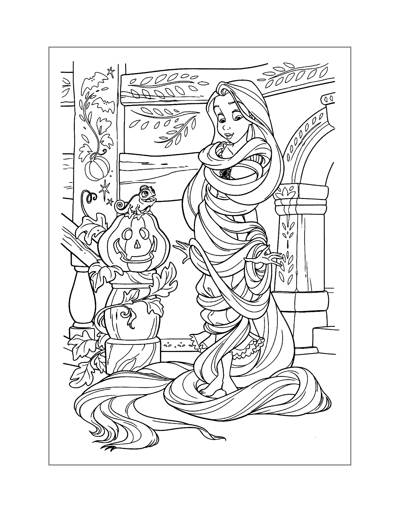Rapunzel Is Tangled Coloring Page