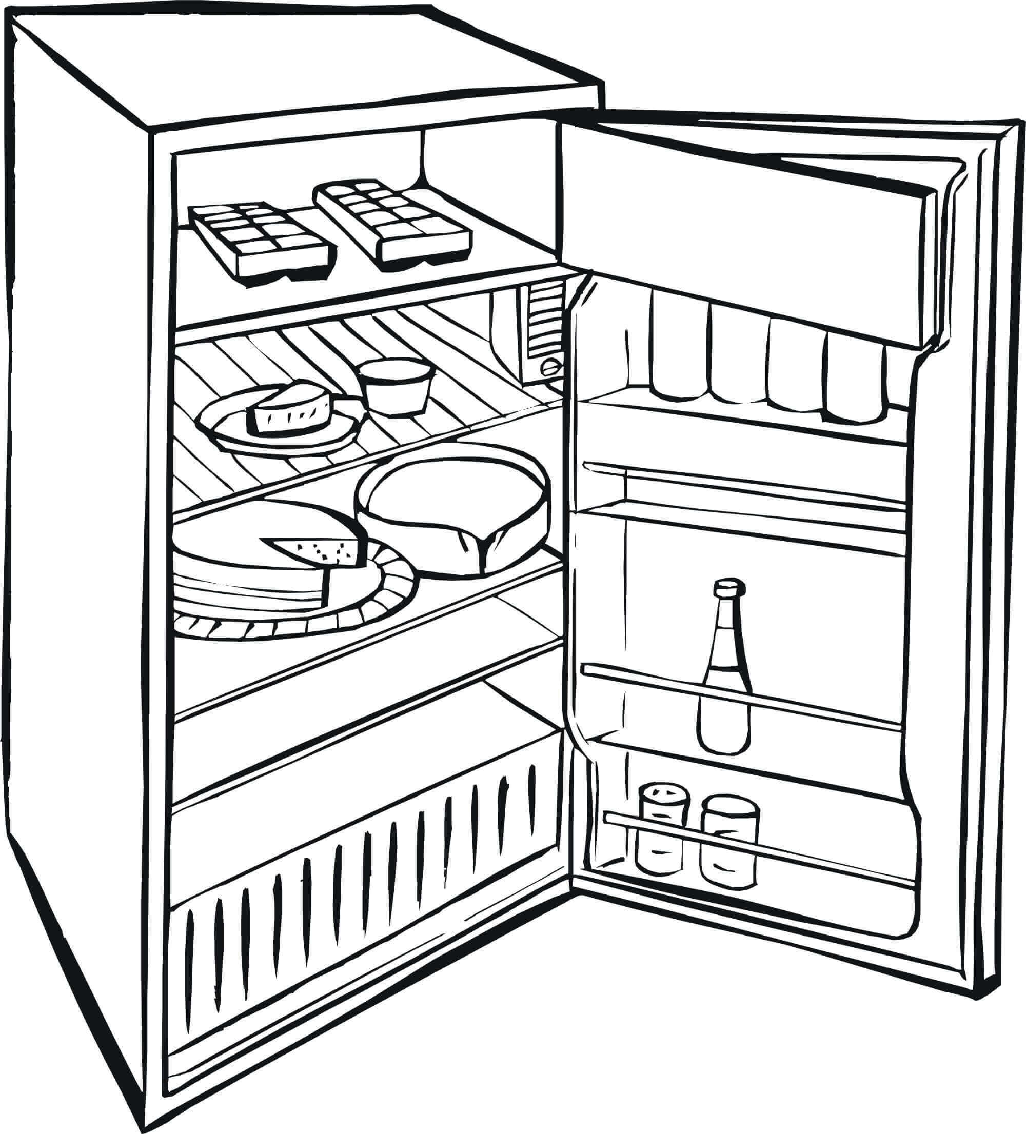 Refrigerator With Food Coloring Page