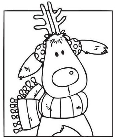 Reindeer Christmas Coloring Pages