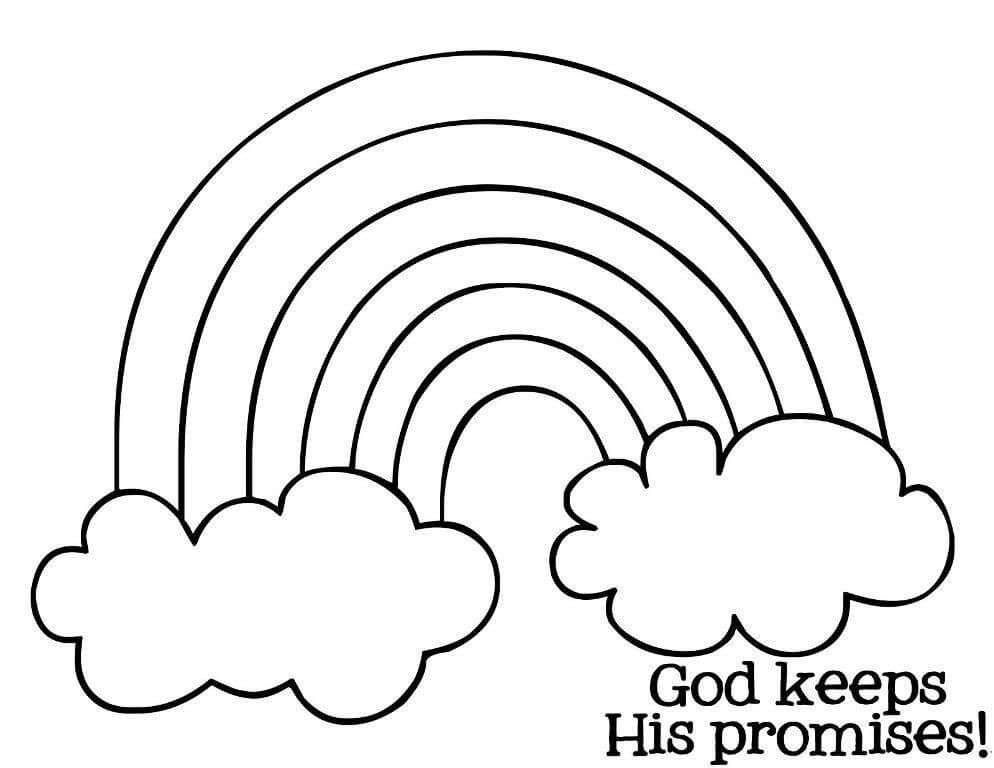 Religious Rainbow Coloring Page
