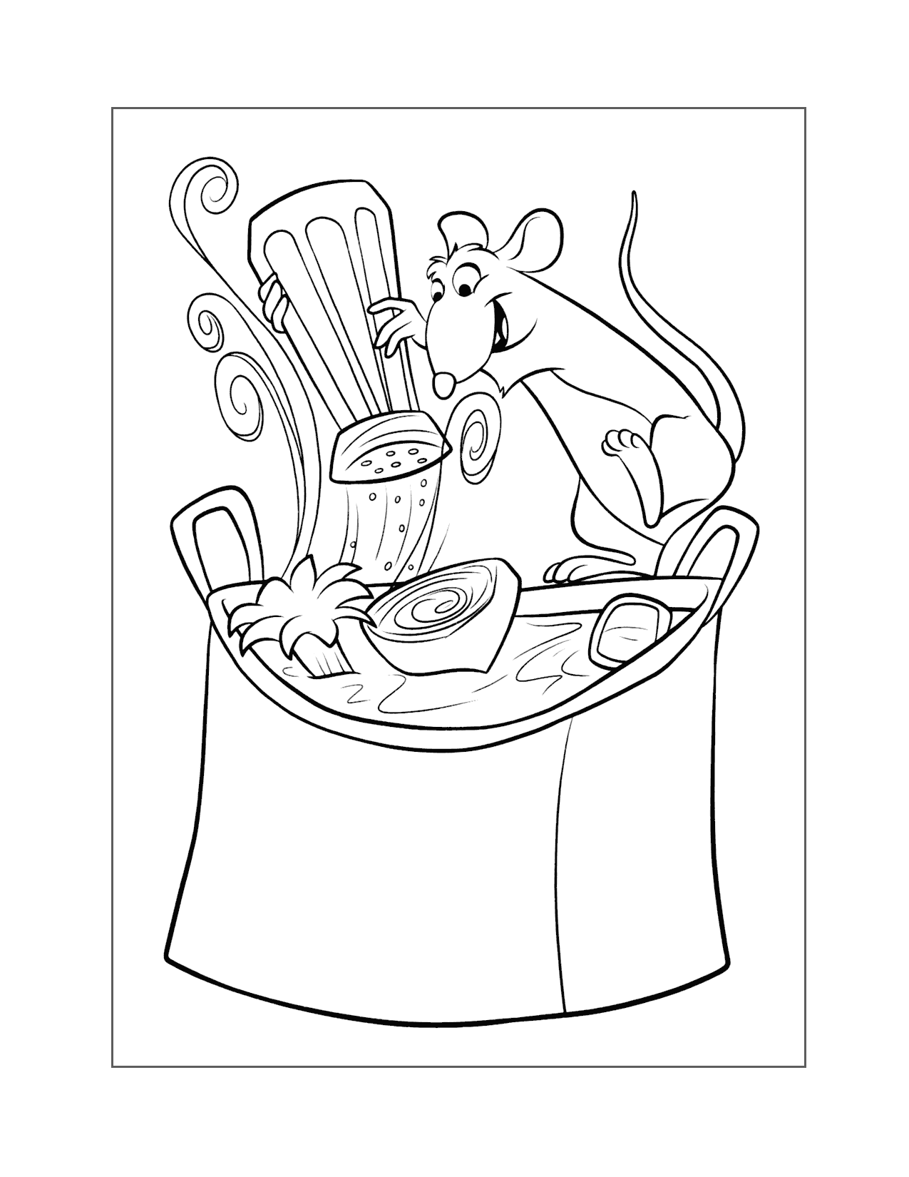 Remy Makes The Soup Ratatouille Coloring Page