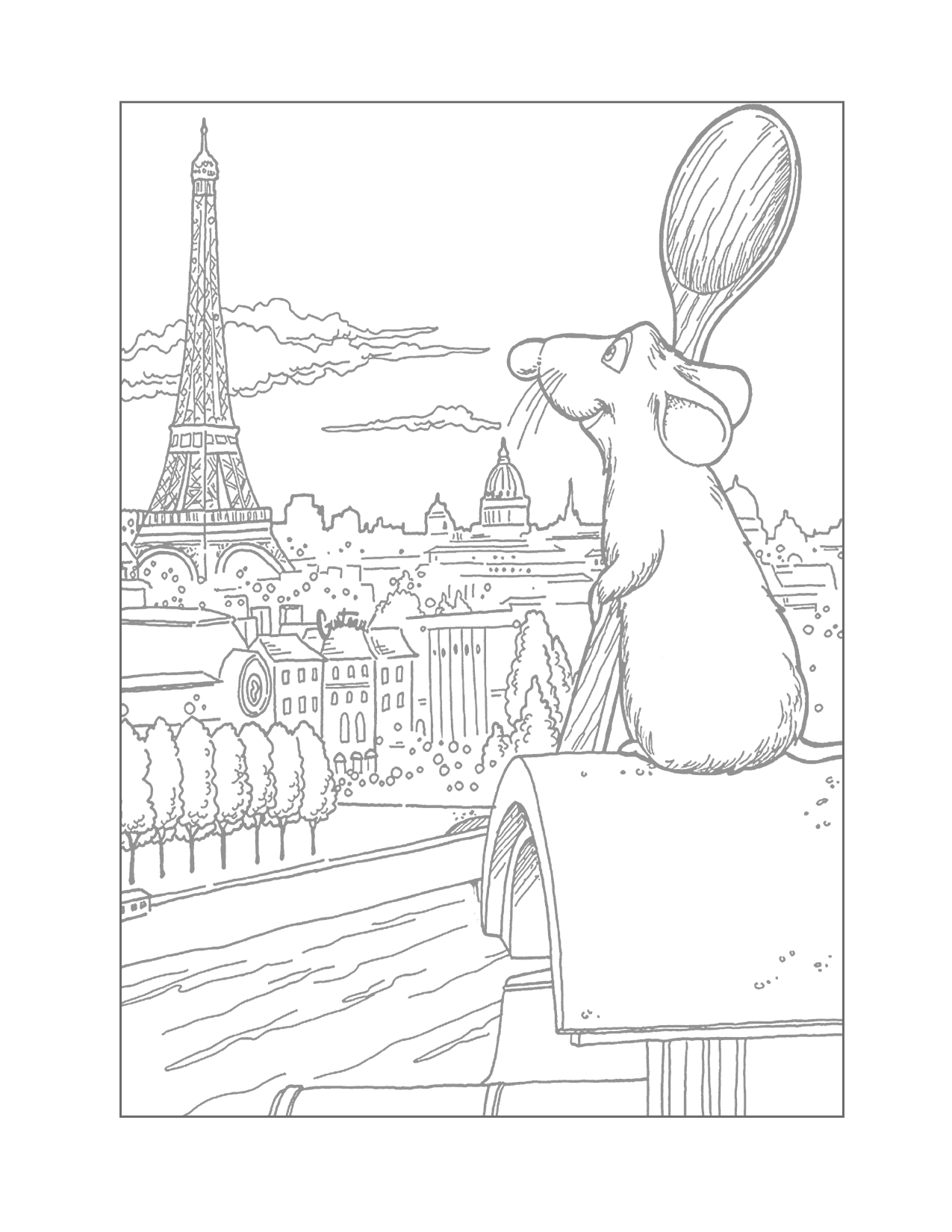 Remy In Paris Ratatouille Coloring Page