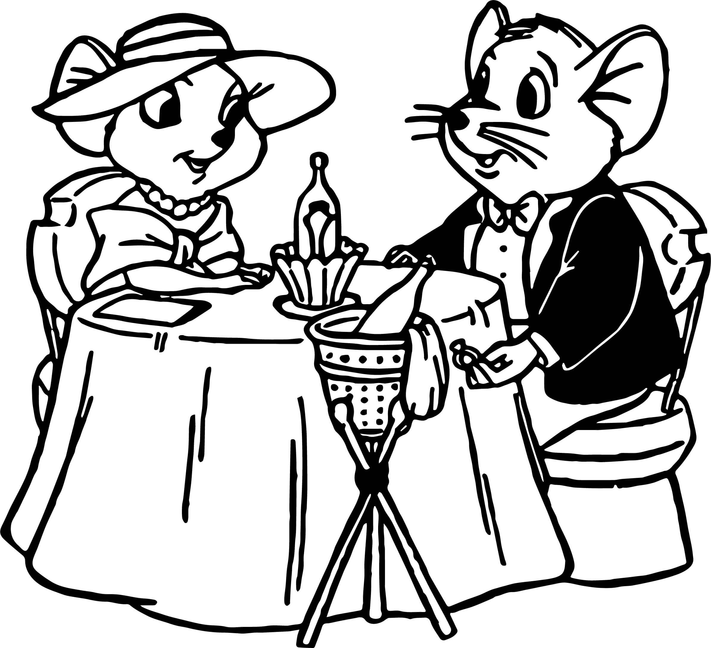 Rescuers At Restaurant Coloring Pages