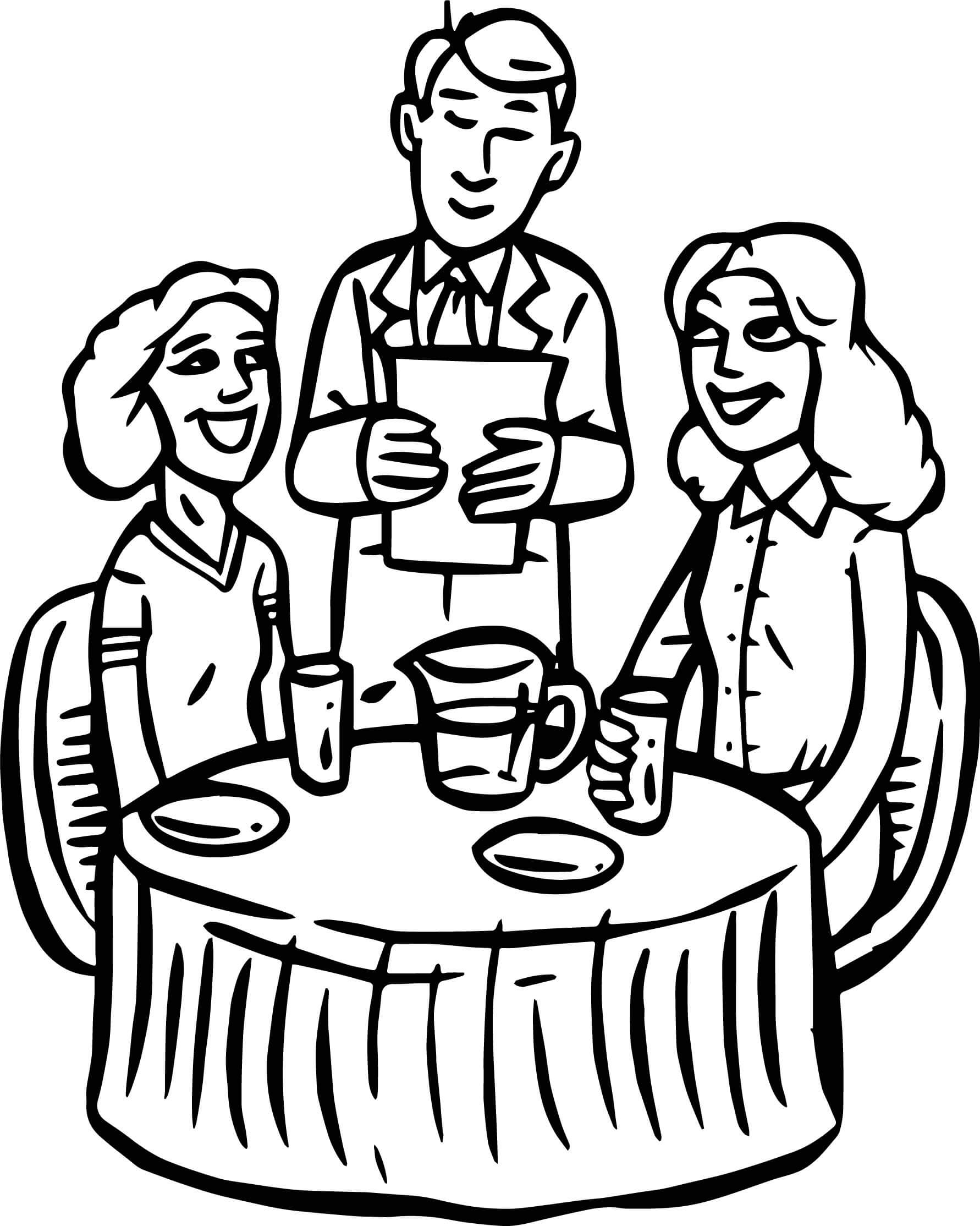 Restaurant Waiter Coloring Pages