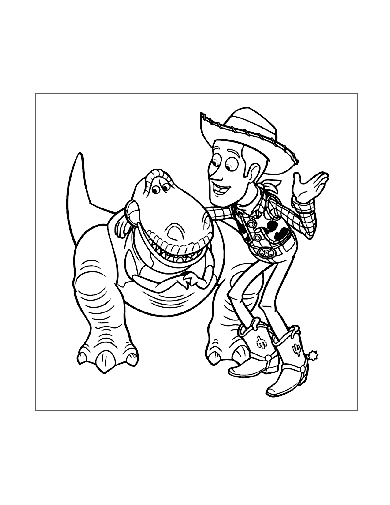 Rex And Woody Coloring Page