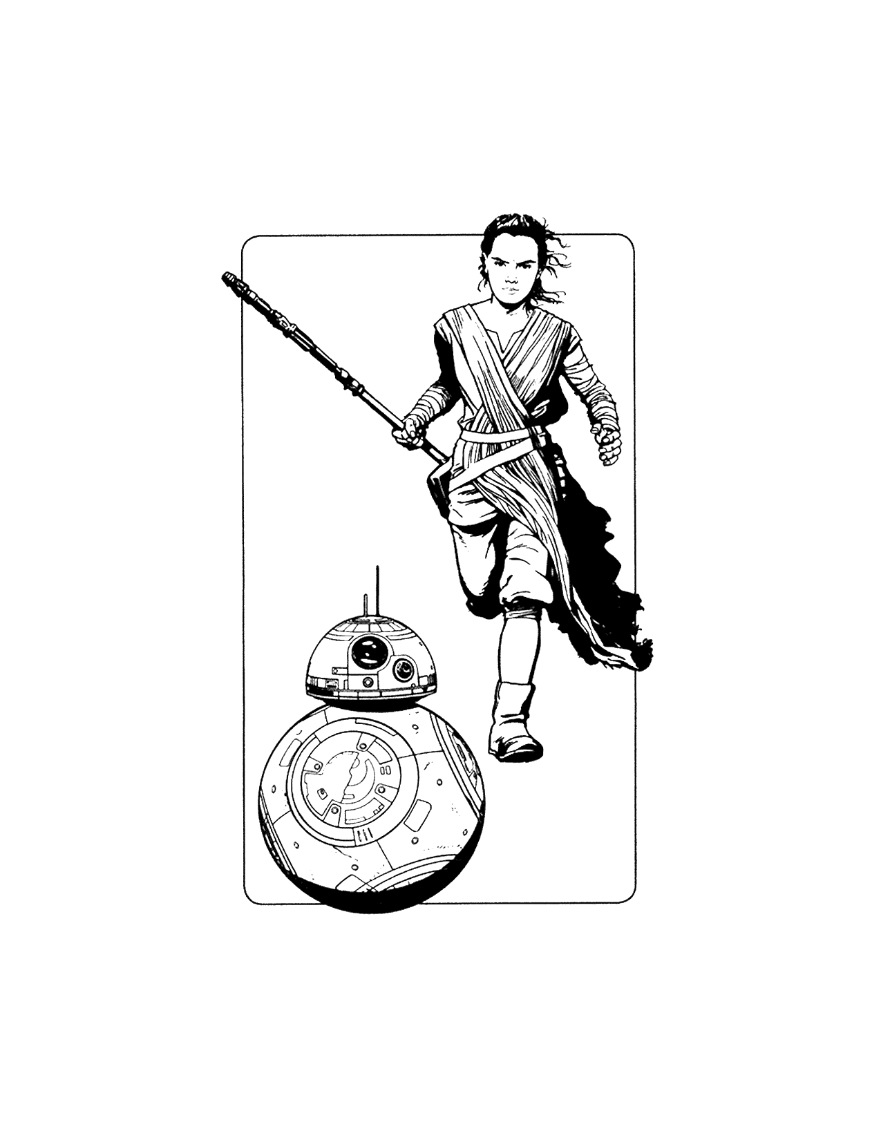 Rey With Bb8 Coloring Pages