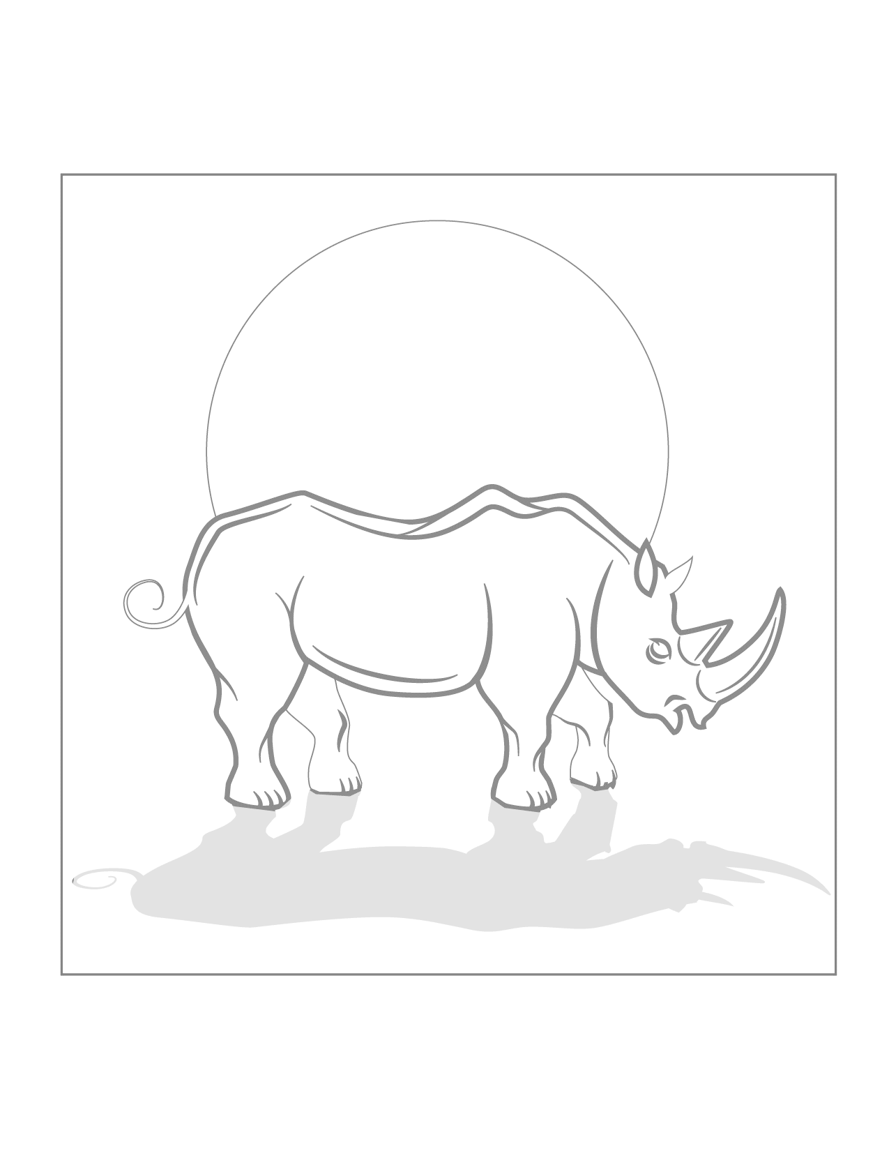 Rhinocerous Coloring Page