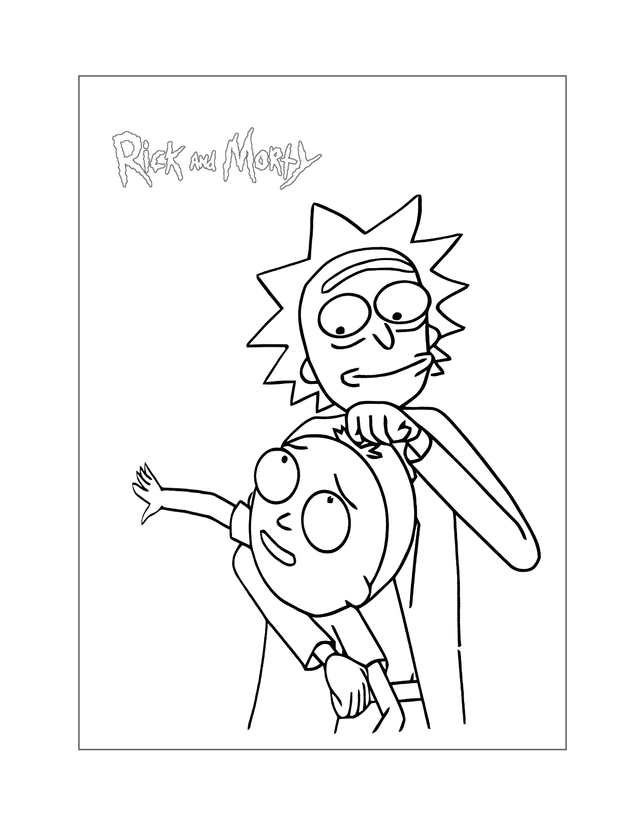 Rick Giving Morty A Noogy Coloring Page