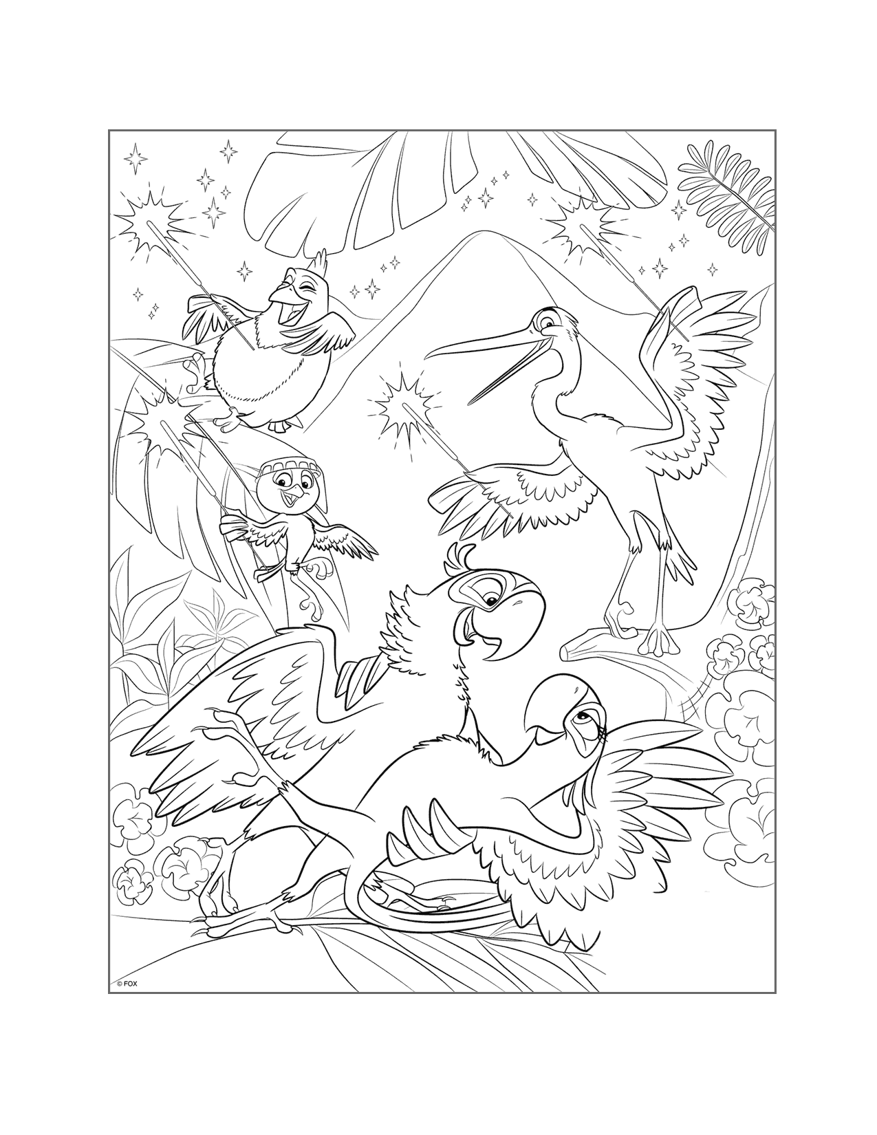 Rio Characters Coloring Page