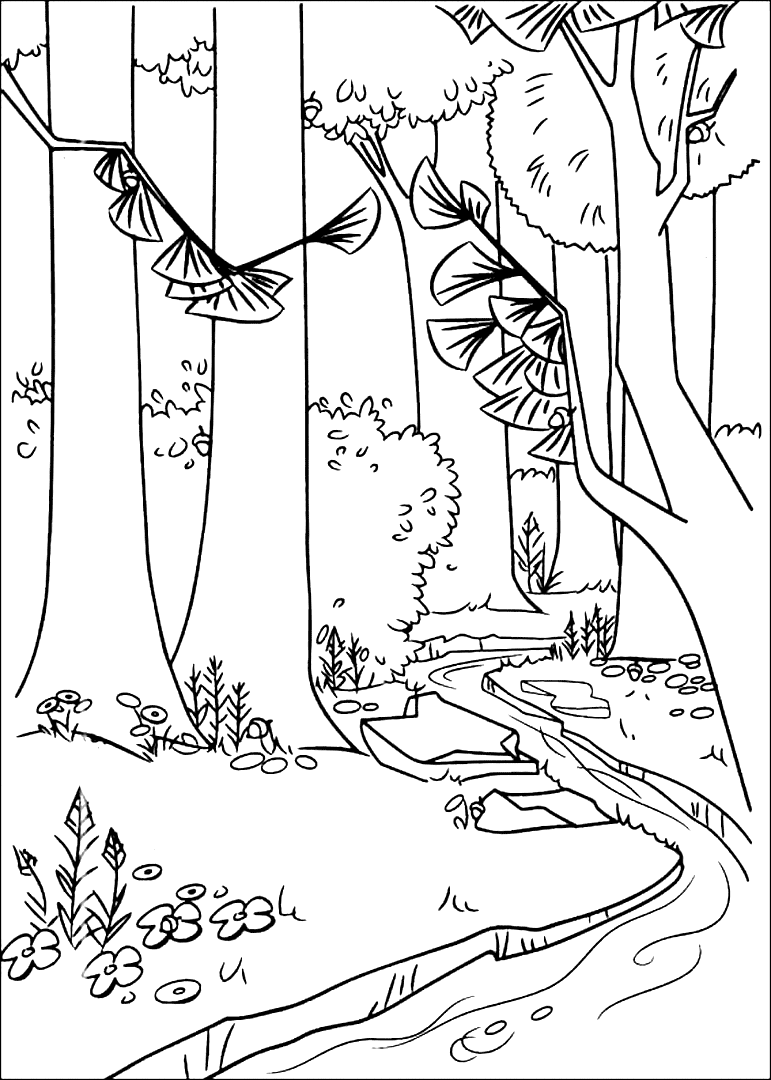 River Forest Coloring Pages