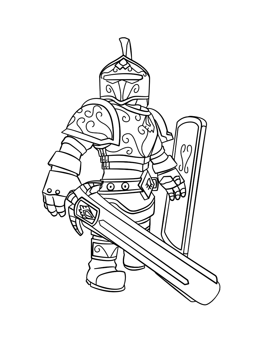Roblox Knight Coloring Page Coloring Rocks