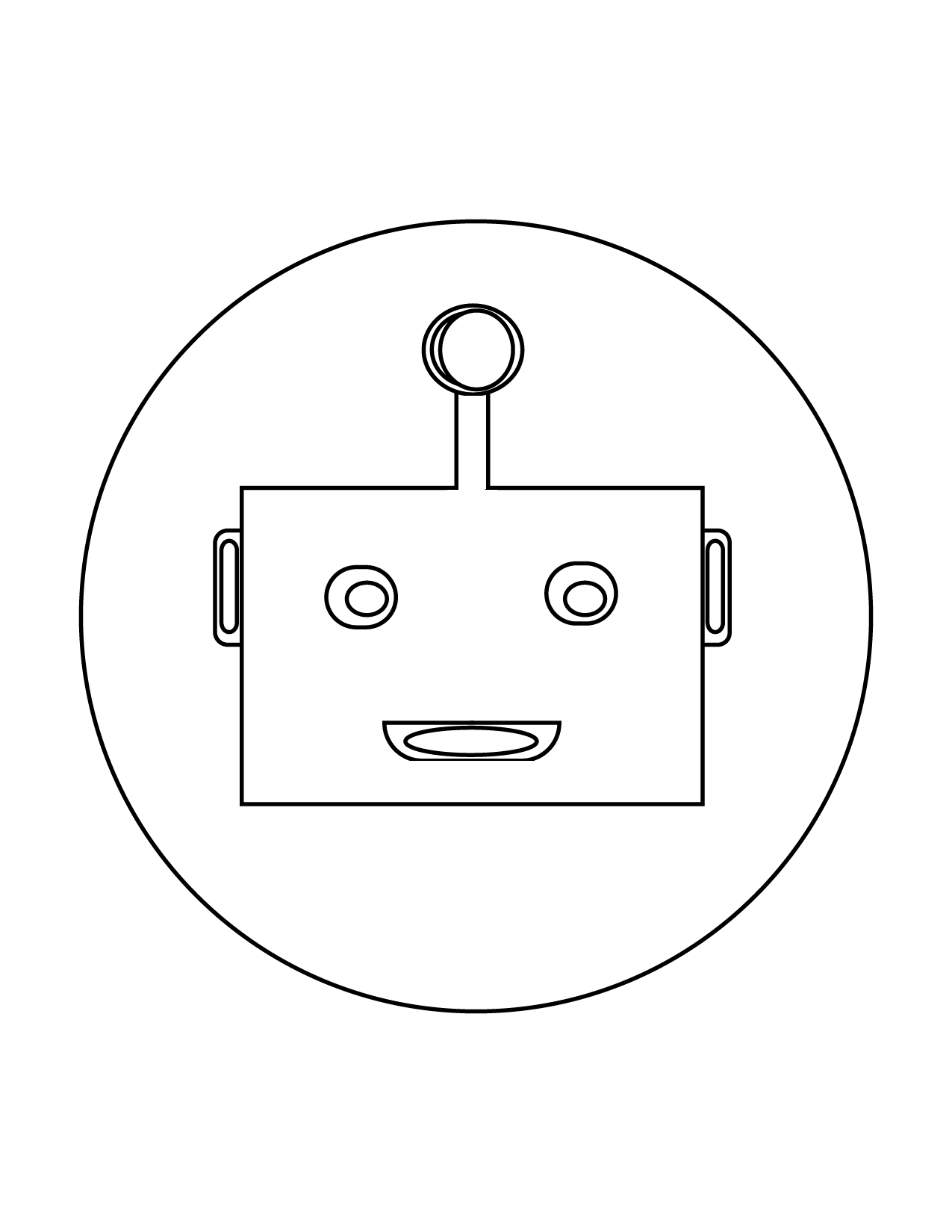 Robot Head Coloring Page