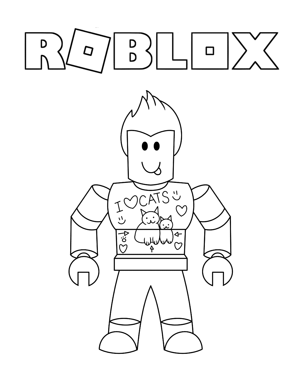 Robox Loves Cats Coloring Pages