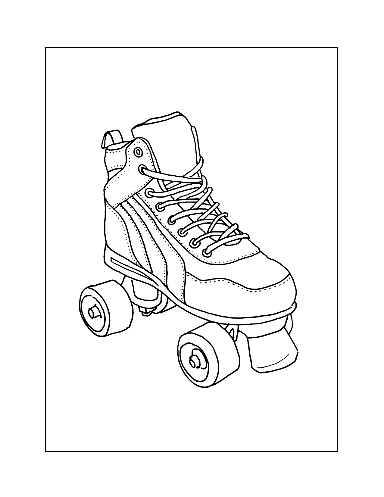 Roller Skate With Rubber Stopper Coloring Page