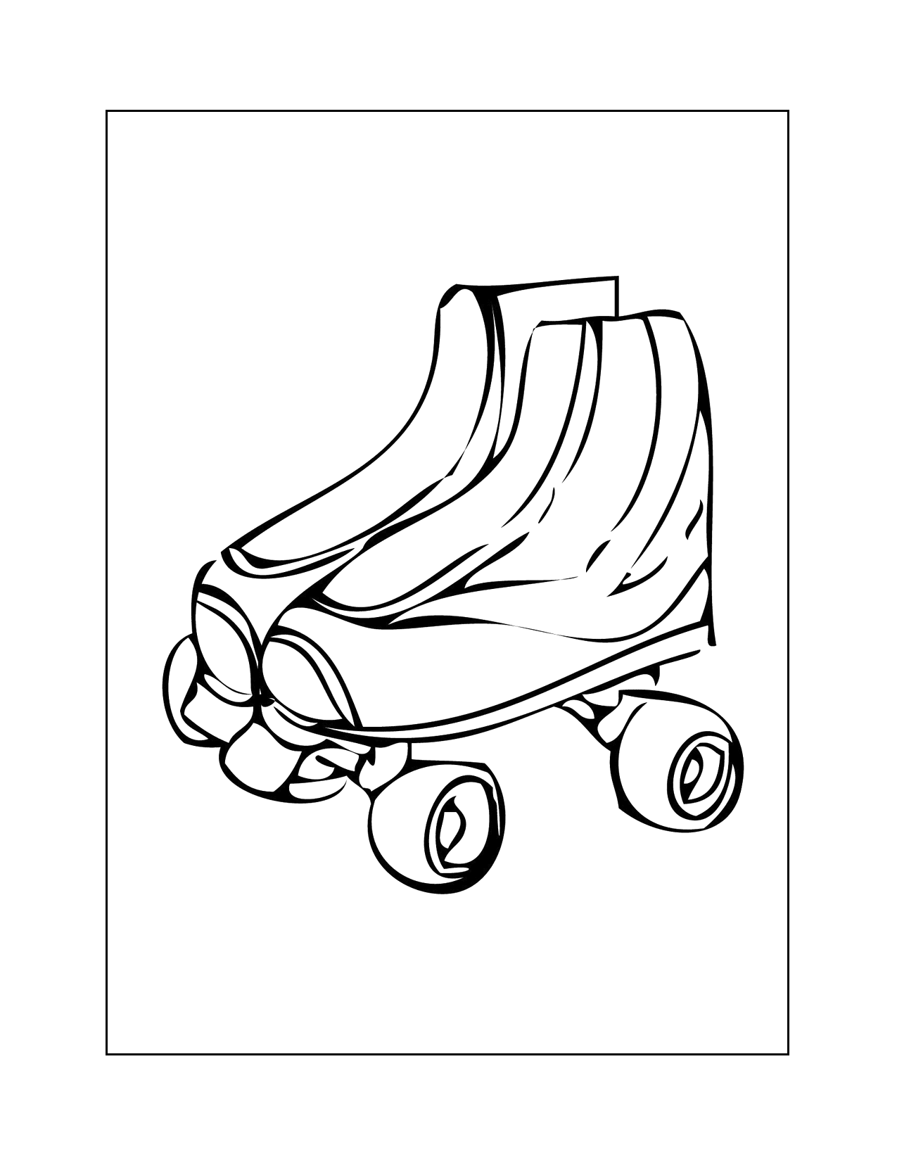 Roller Skates With Boot Covers Coloring Page