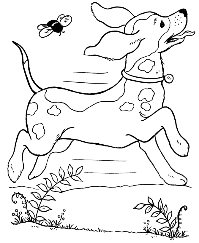 Romping Dog Coloring Pages