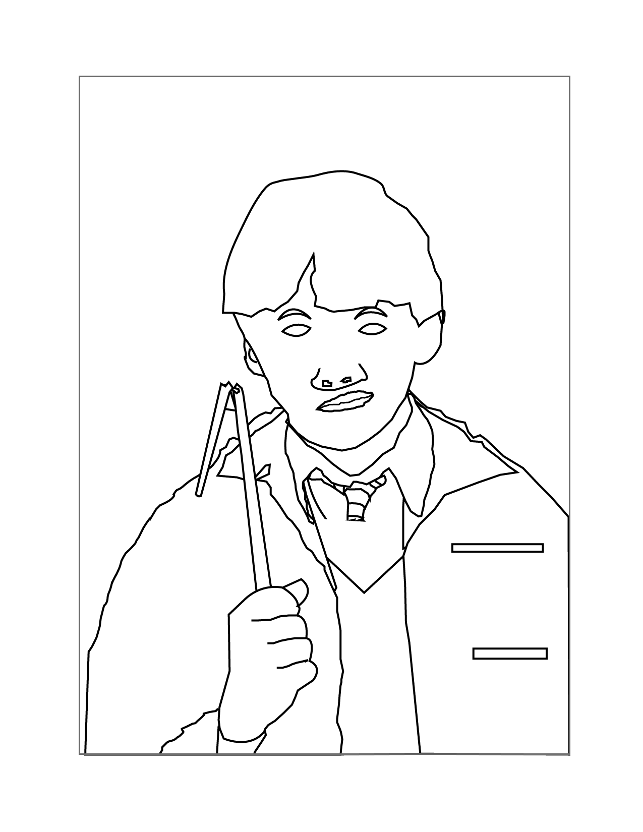 Ron Weasley Broken Wand Harry Potter Coloring Page