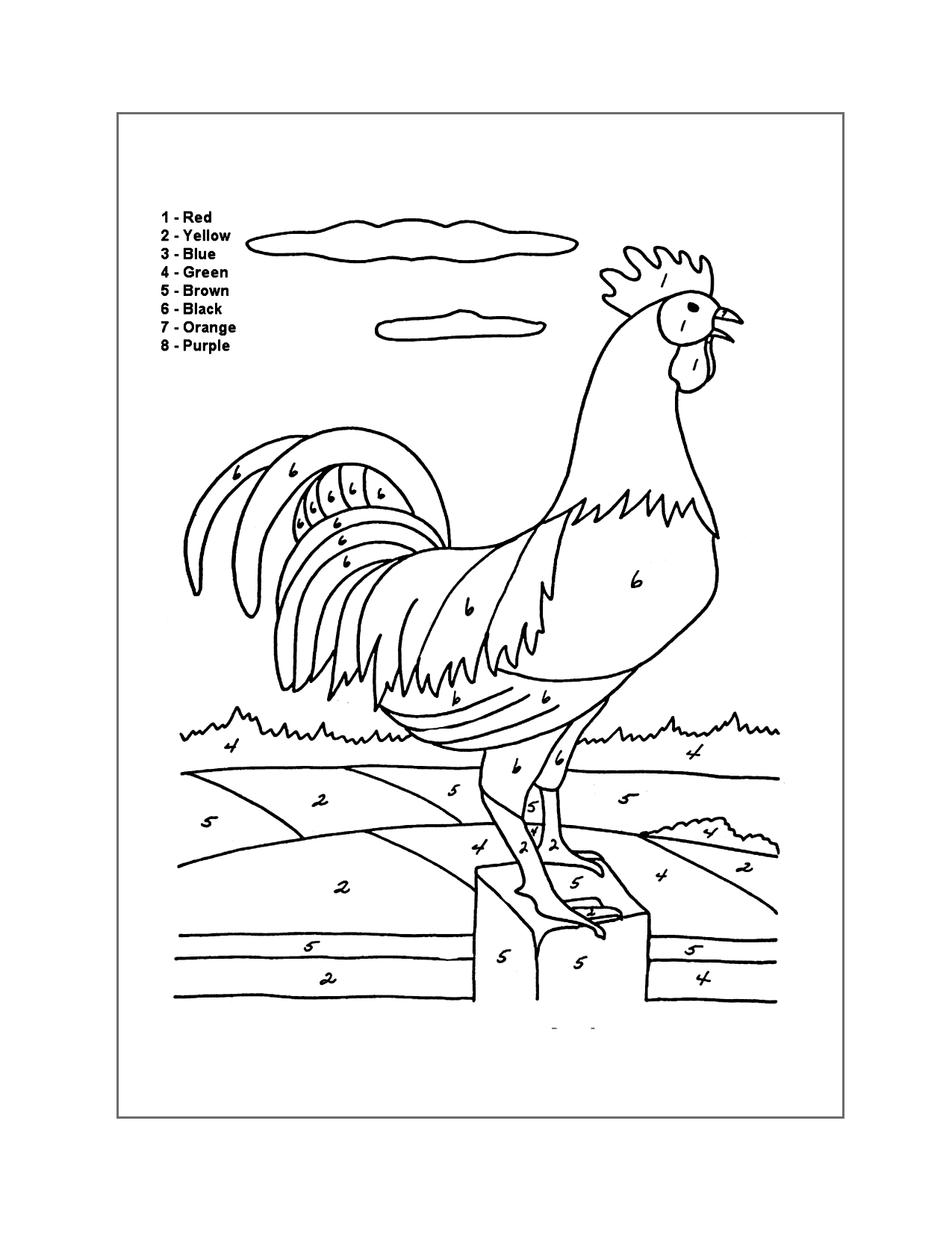 Rooster Color By Number