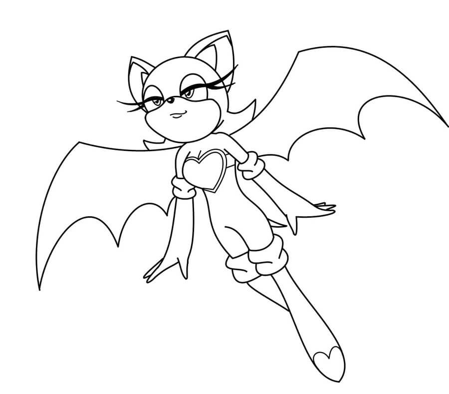 Rouge The Bat Sonic Coloring Pages