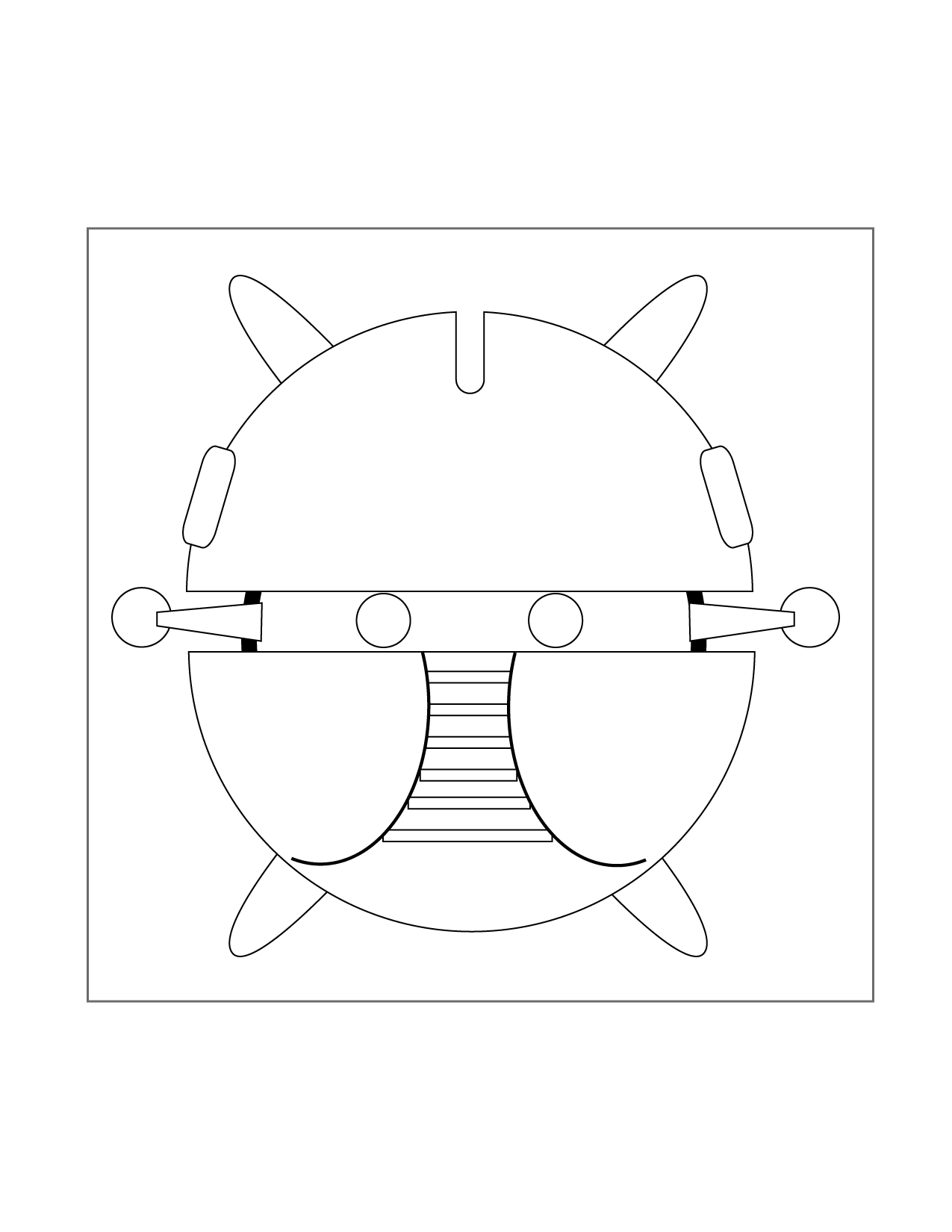 Round Robot Coloring Page