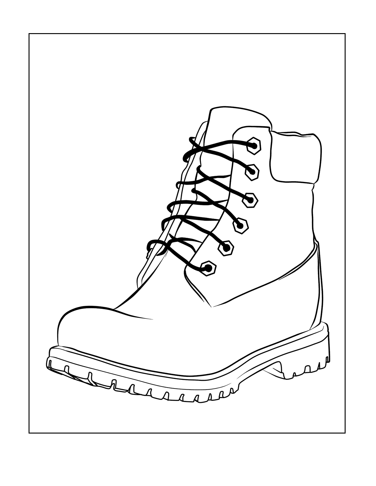 Rugged Work Boot Coloring Page