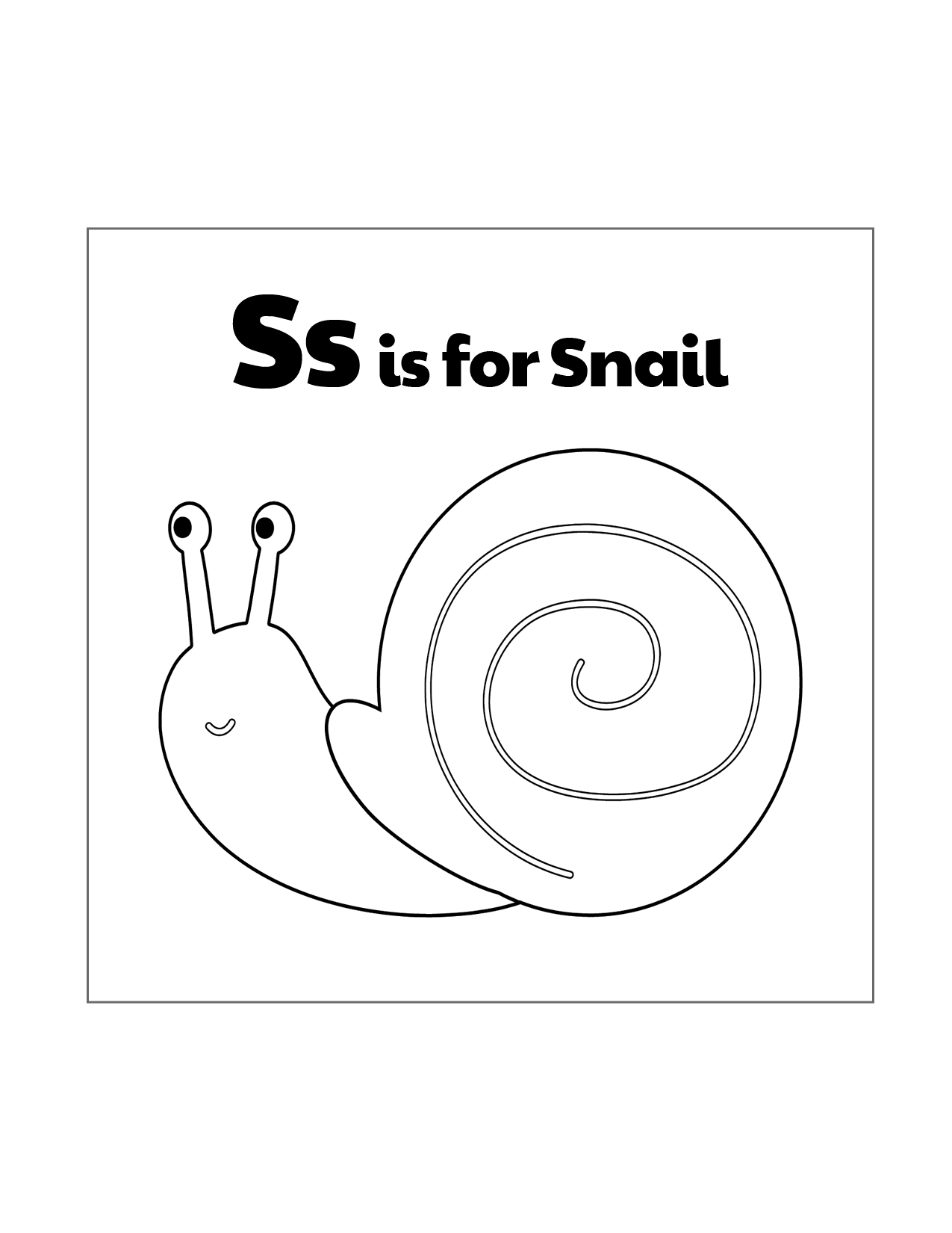 S Is For Snail Coloring Page