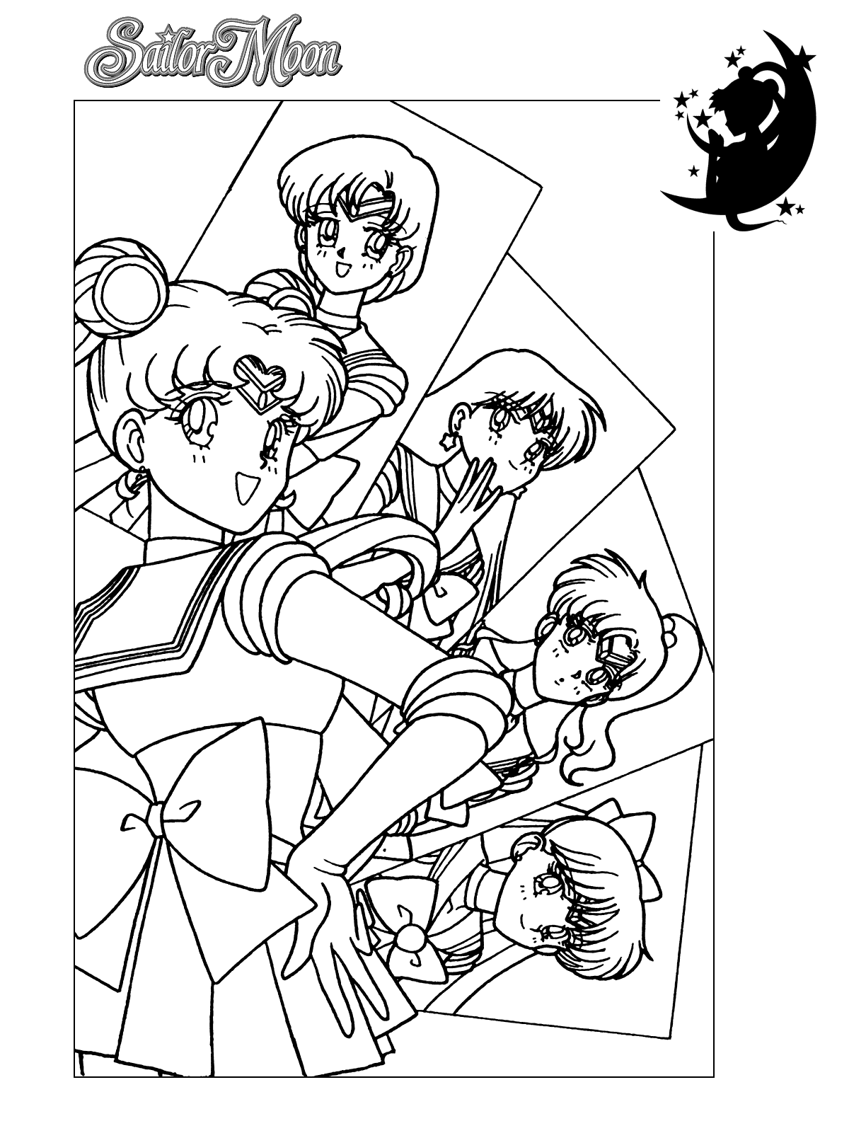 Sailor Moon Characters Coloring Page