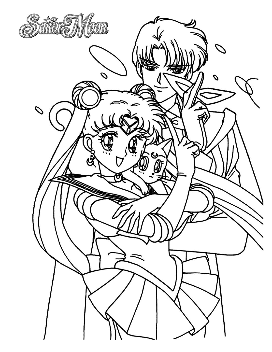 Sailor Moon And Tuxedo Mask Coloring Pages