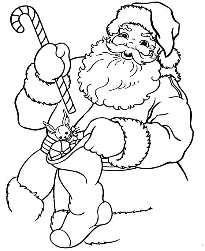 Santas Christmas Stocking Coloring Page