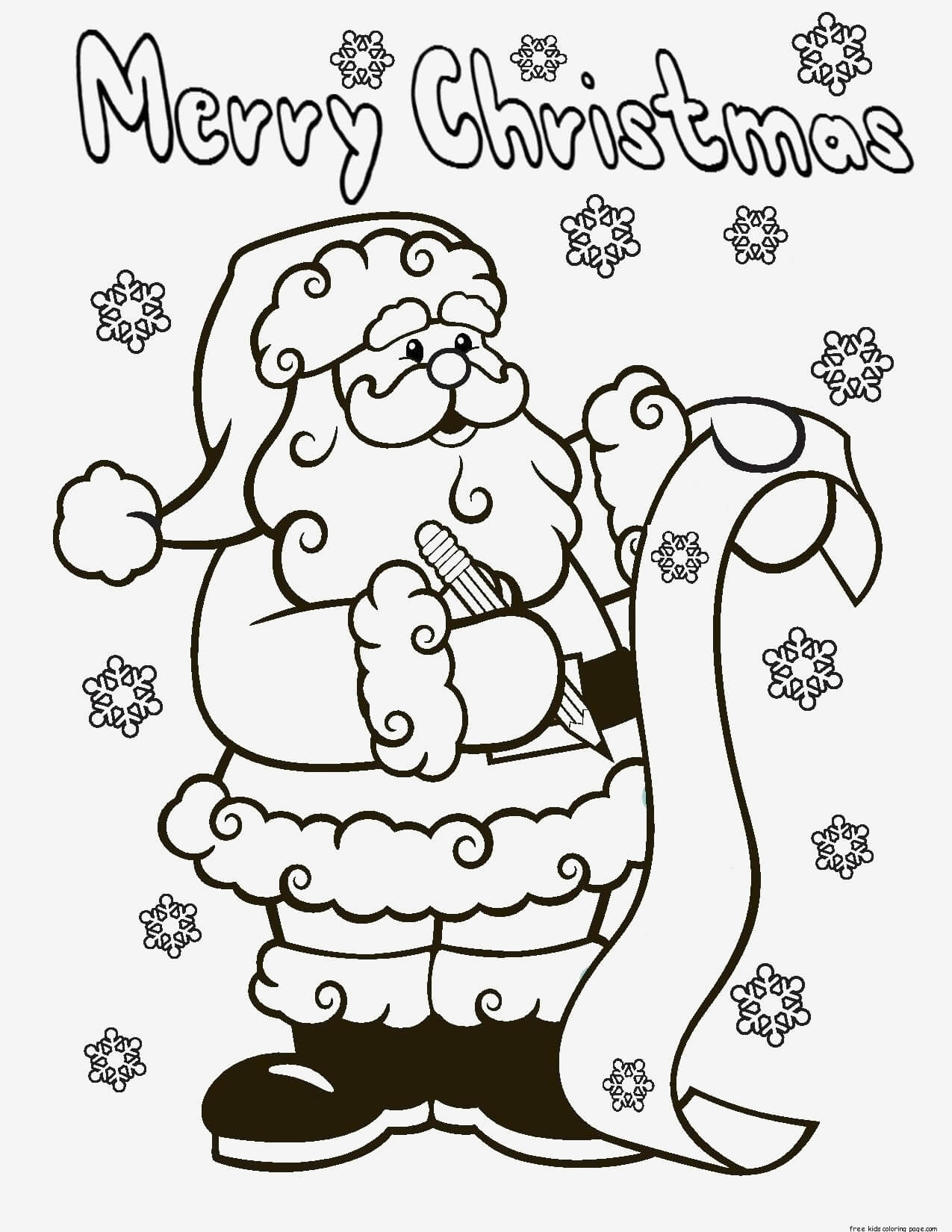 Santas Merry Christmas Coloring Pages