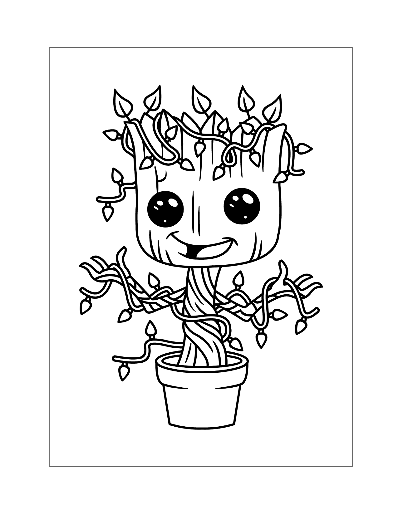 Sapling Groot Coloring Page