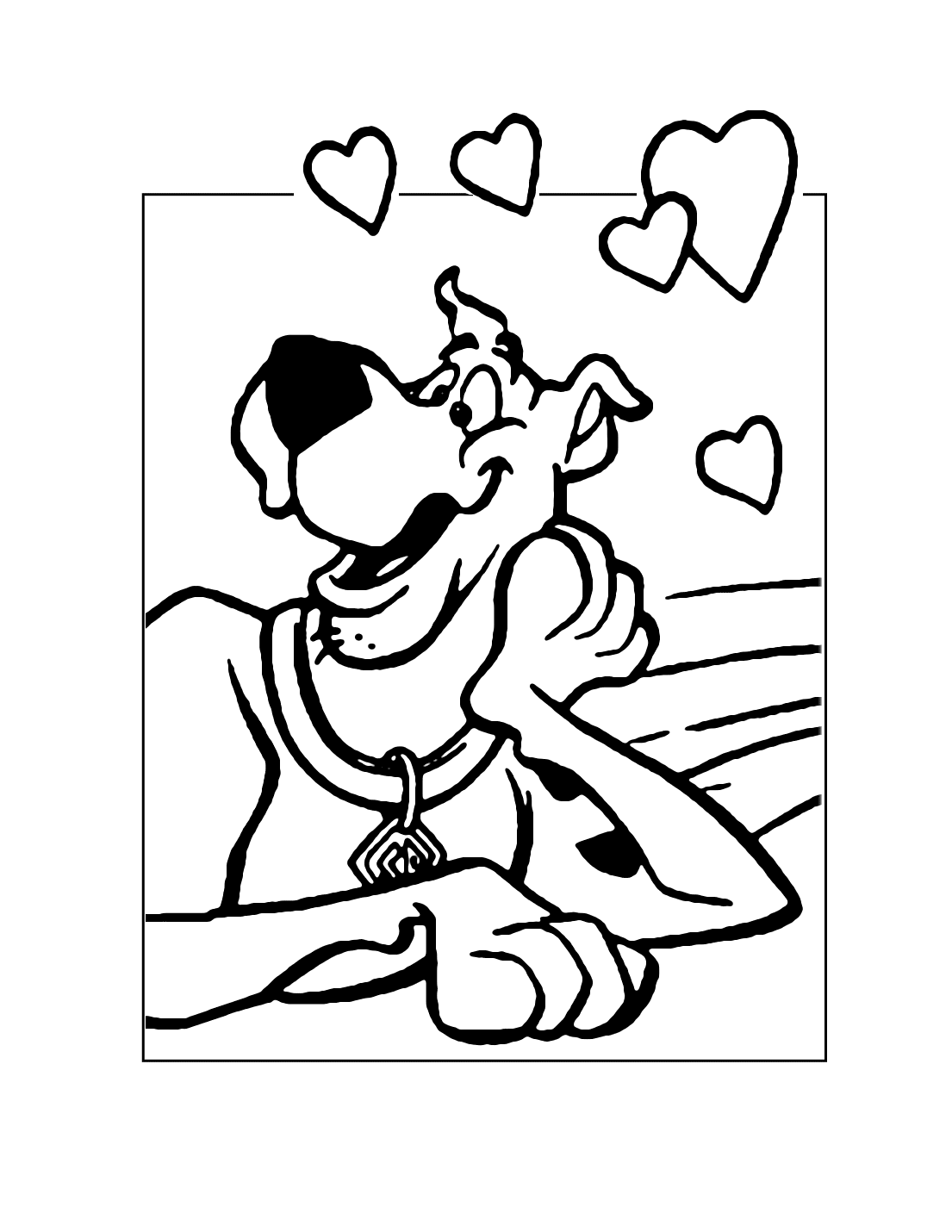 Scooby Doo Hearts Coloring Page