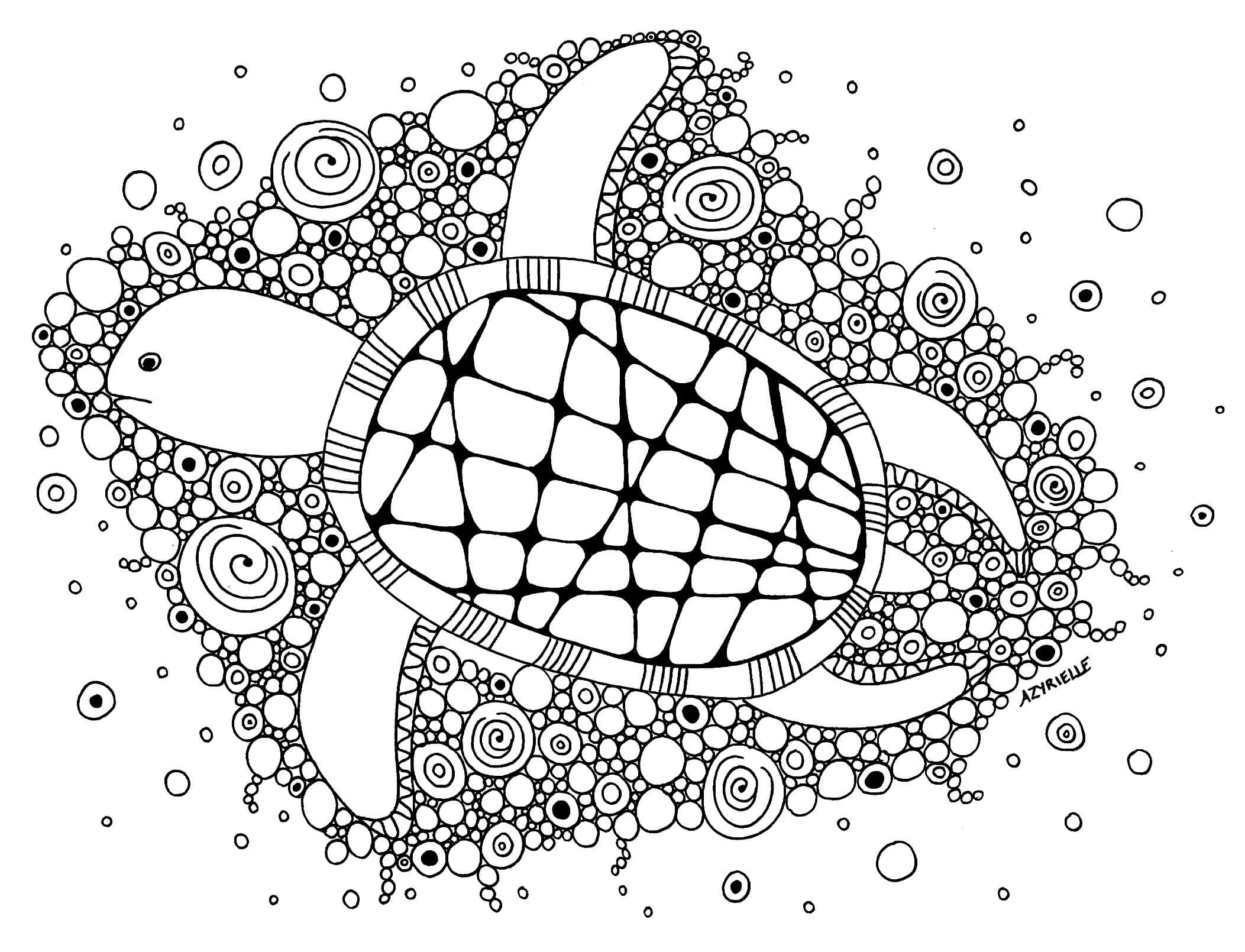 Sea Turtle Design For Coloring