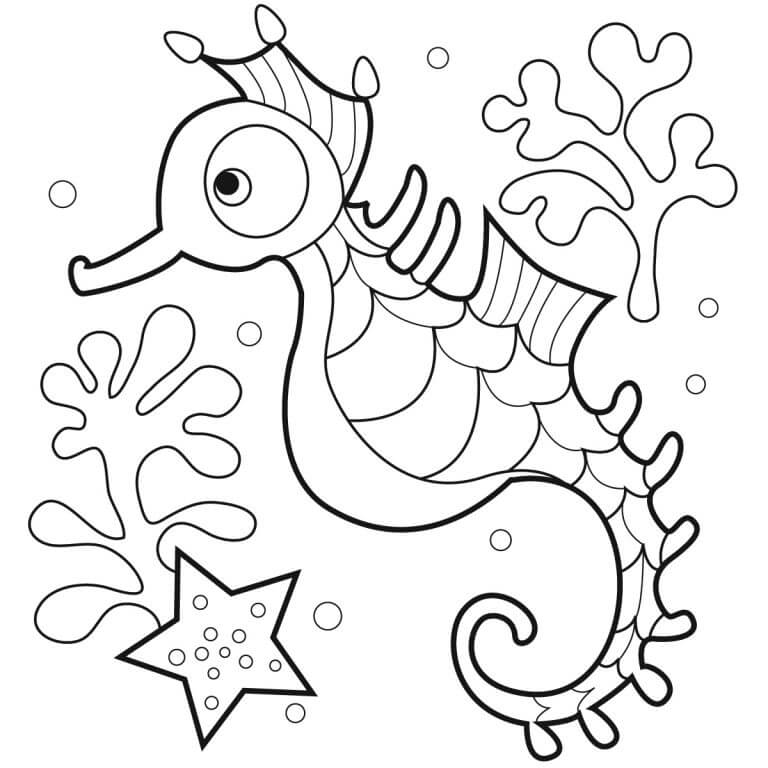 Seahorse Animal Coloring Pages