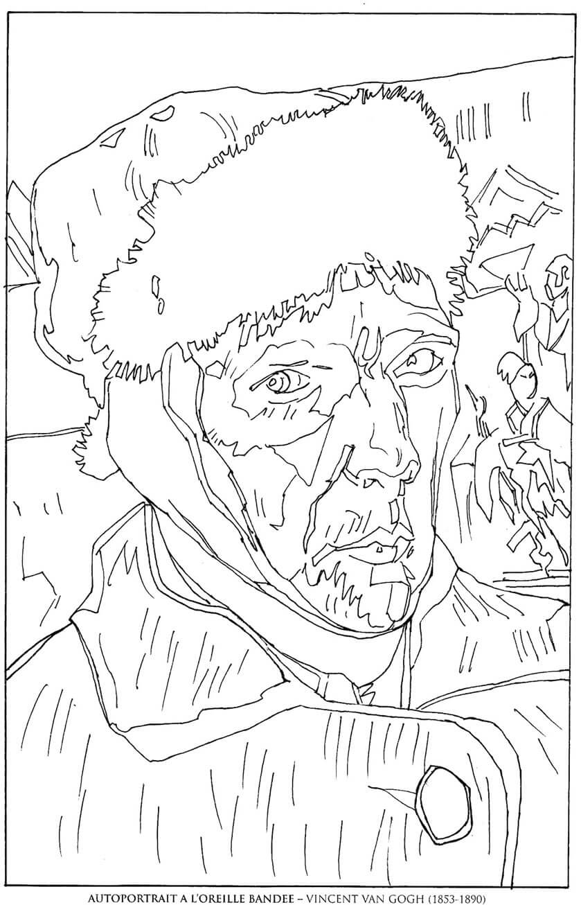 Self Portrait Van Gogh Coloring Pages