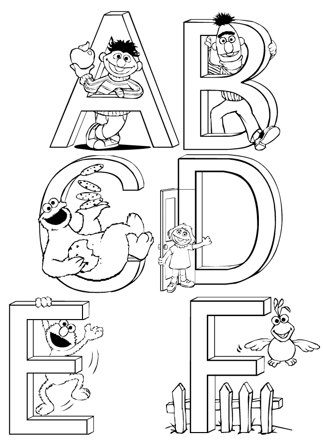 Sesame Street Abcs Coloring Pages