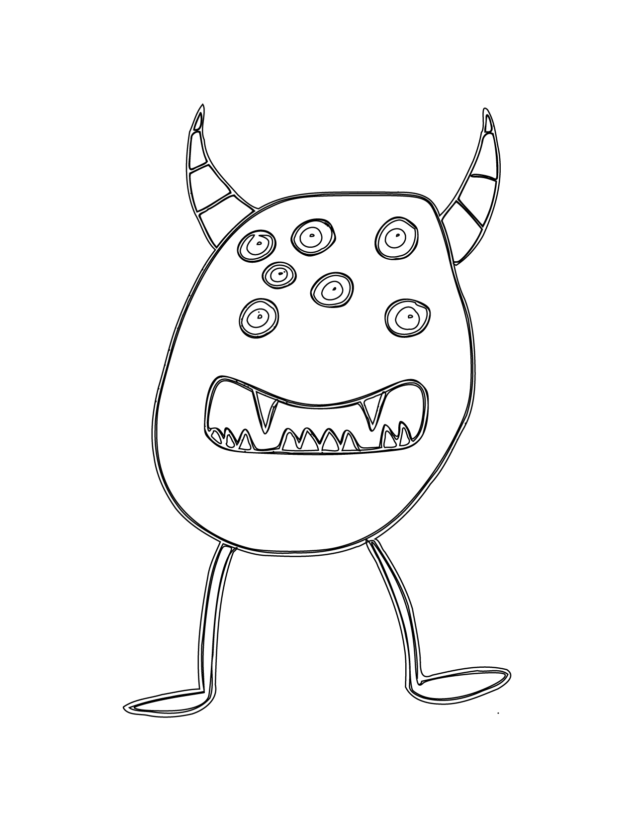 Seven Eye Monster Coloring Page