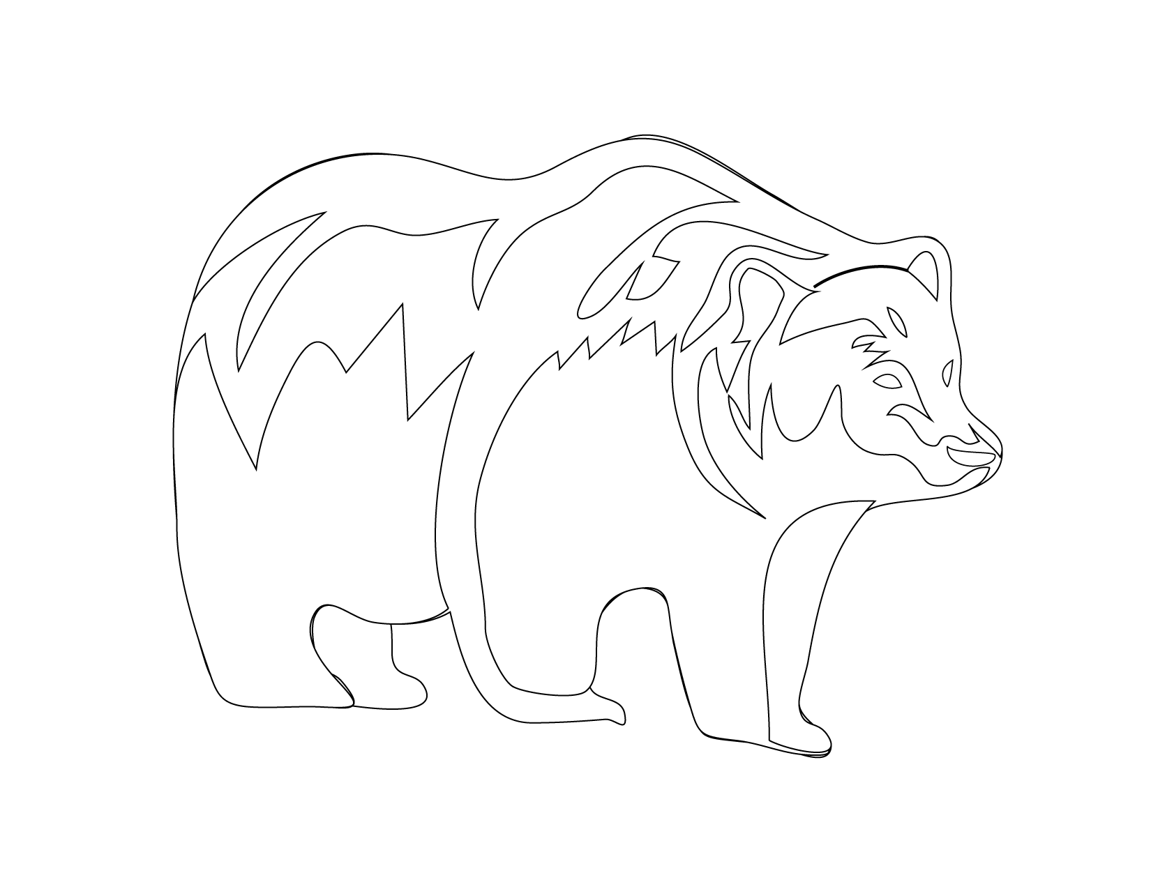 Shaggy Brown Bear Coloring Page