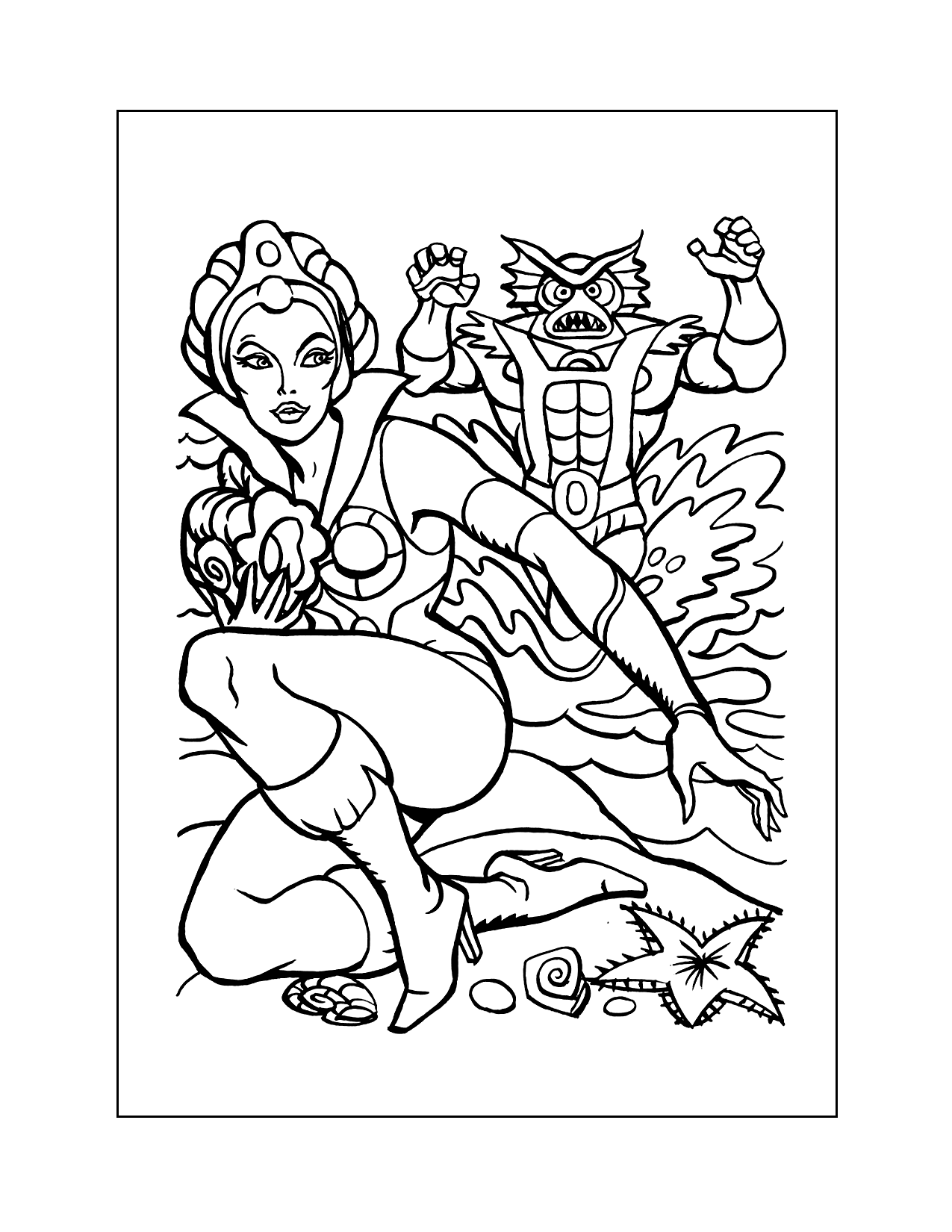 She Ra And Merman Coloring Pages