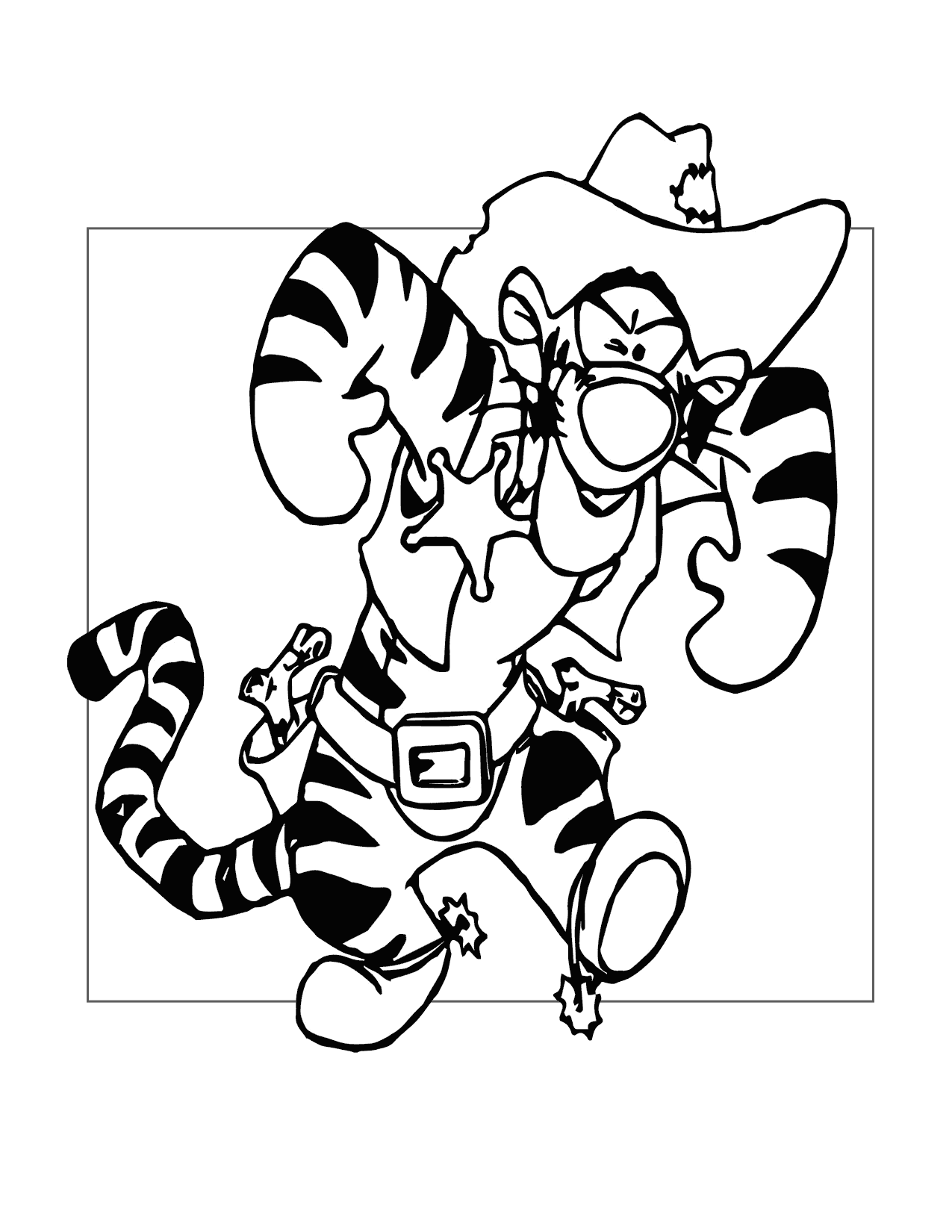 Sheriff Tigger Coloring Page